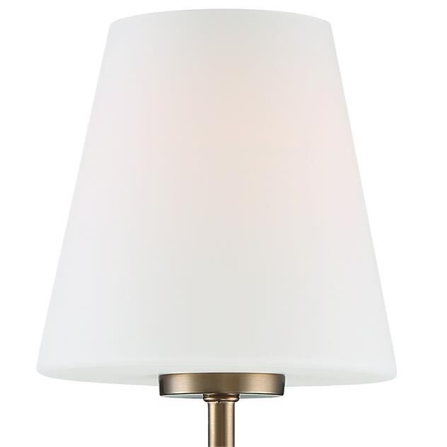 Shown in Vibrant Gold finish and Glass shade