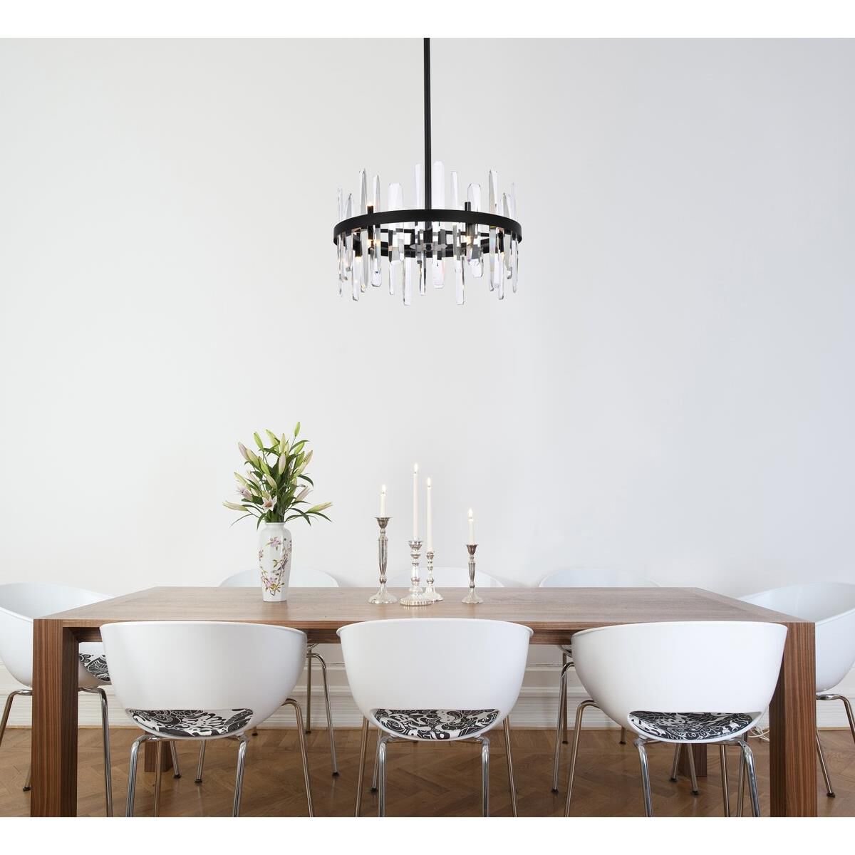 Shown in Black finish and Royal Cut Clear crystal