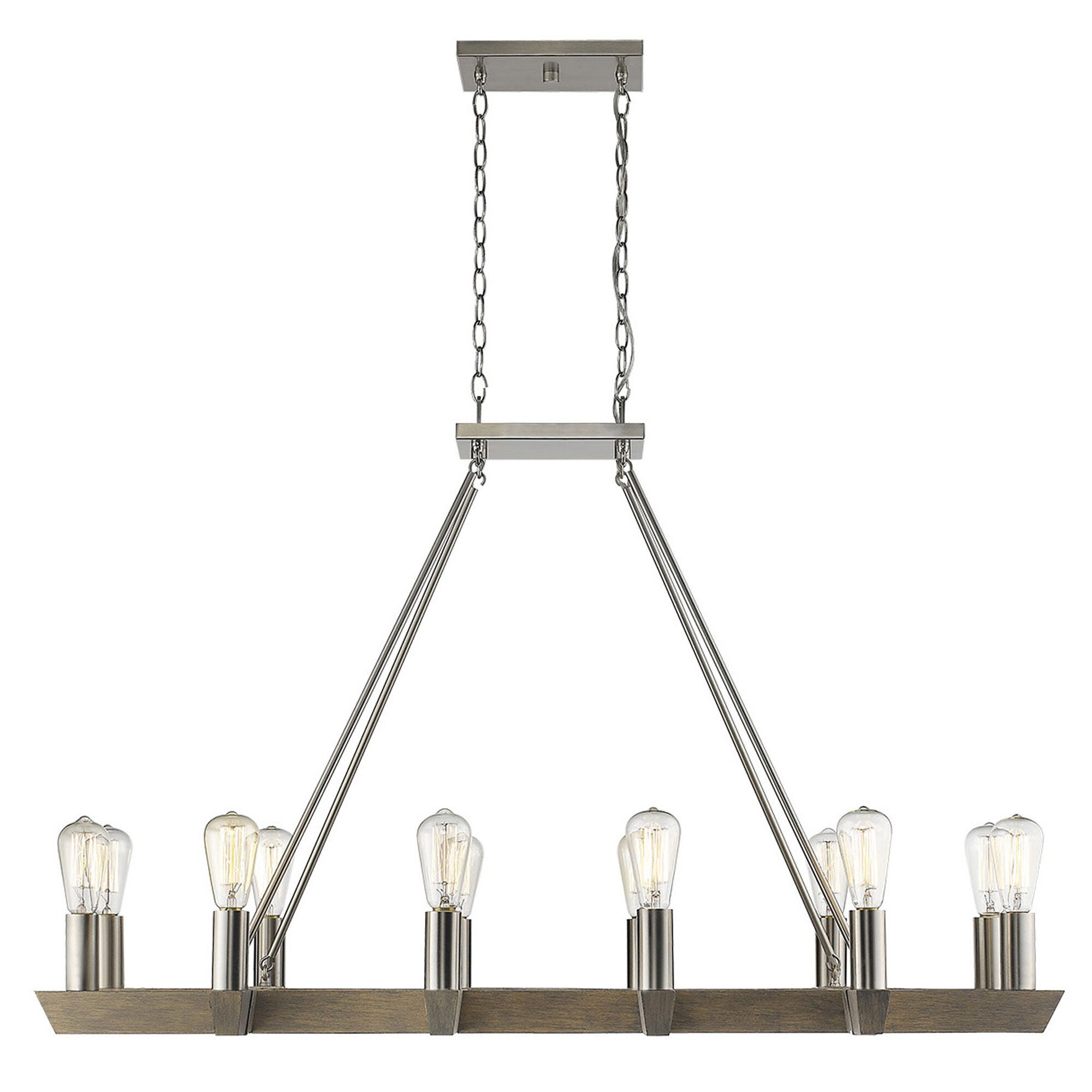 Shown in Satin Nickel finish and -- glass and -- shade