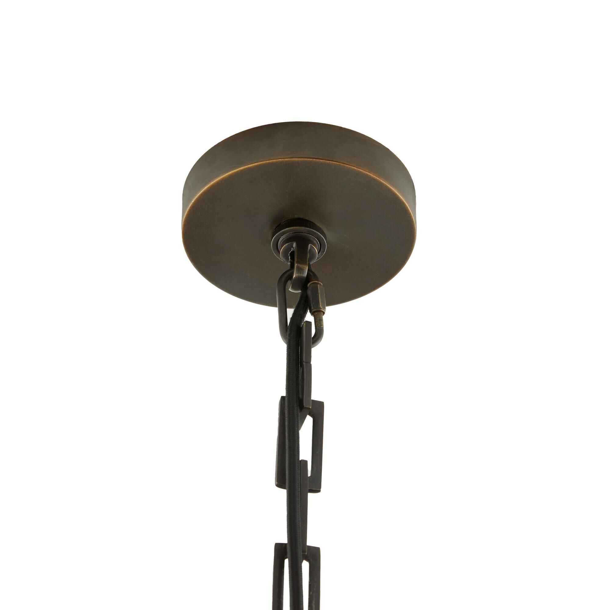 Shown in English Bronze finish and Matte Swirl glass