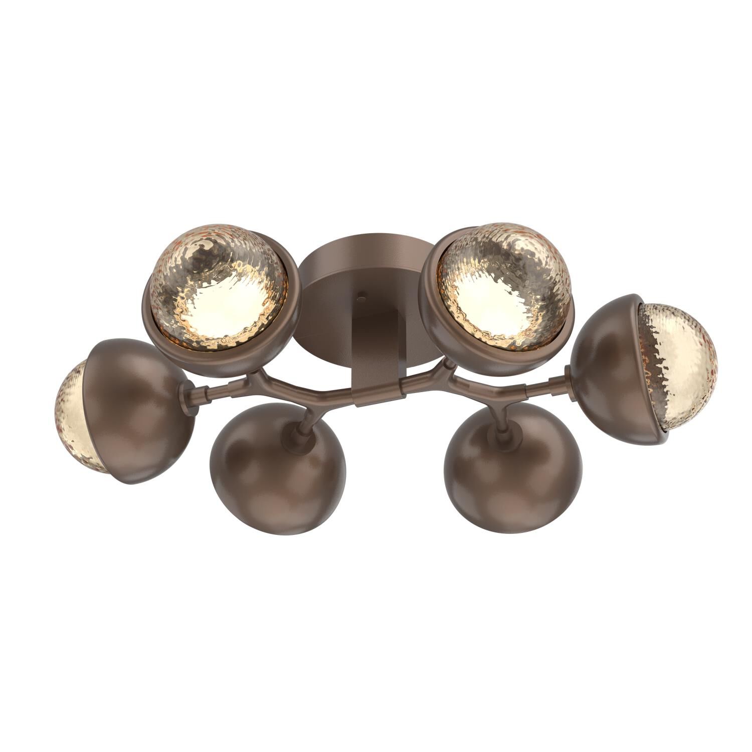 Shown in Burnished Bronze finish and Amber glass and Metal Shade Matching Finish accent