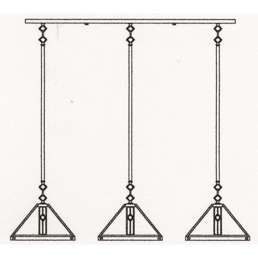 Utopian 41 Inch 3 Light Linear Suspension Light by Arroyo Craftsman