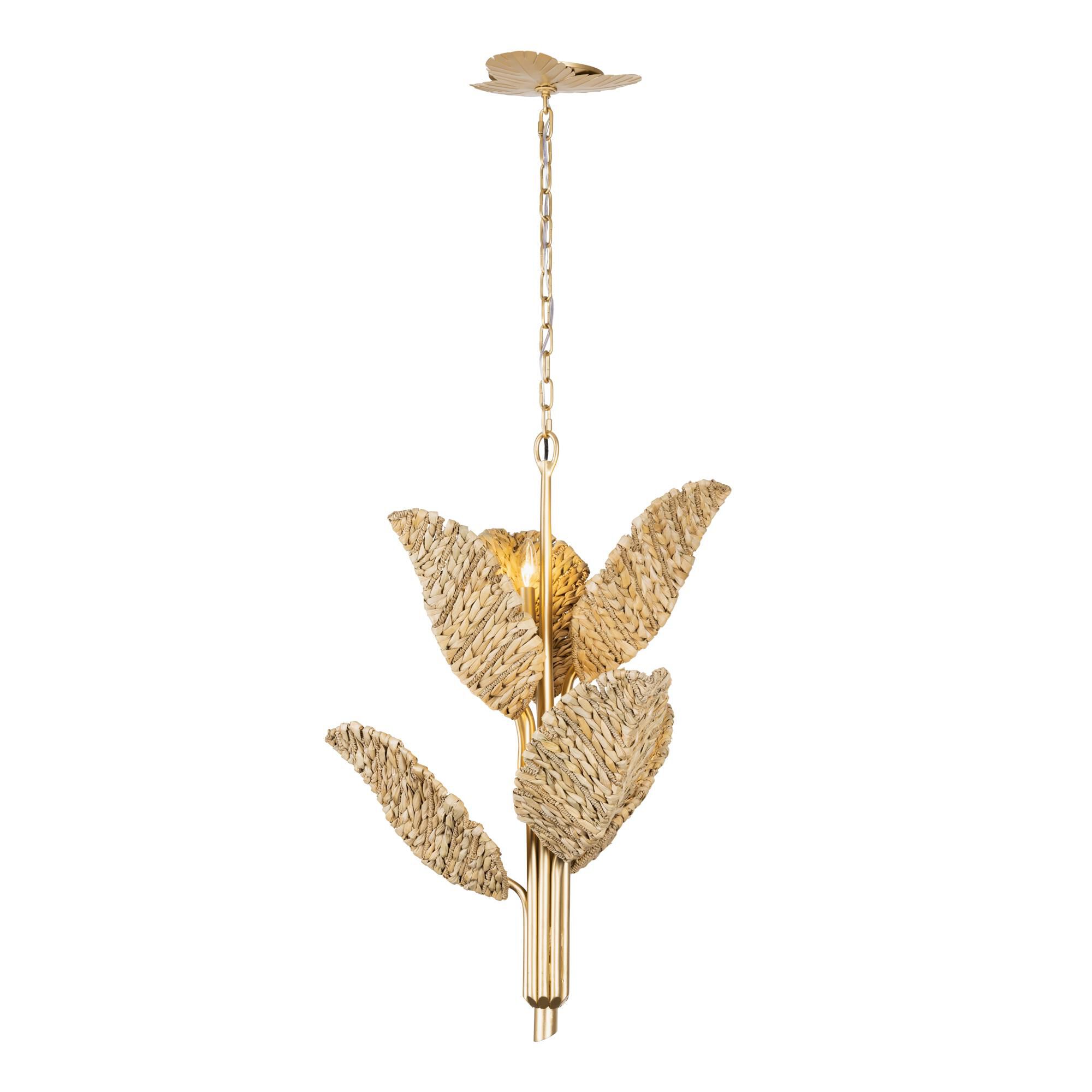 Shown in French Gold/Natural Seagrass finish and Natural Seagrass With Lampakanay Rope shade