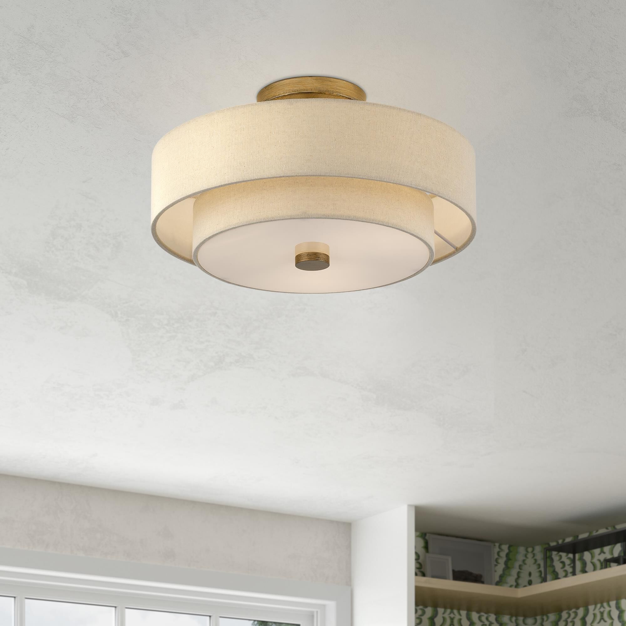 Bellingham 15 Inch Semi Flush Mount by Livex Lighting