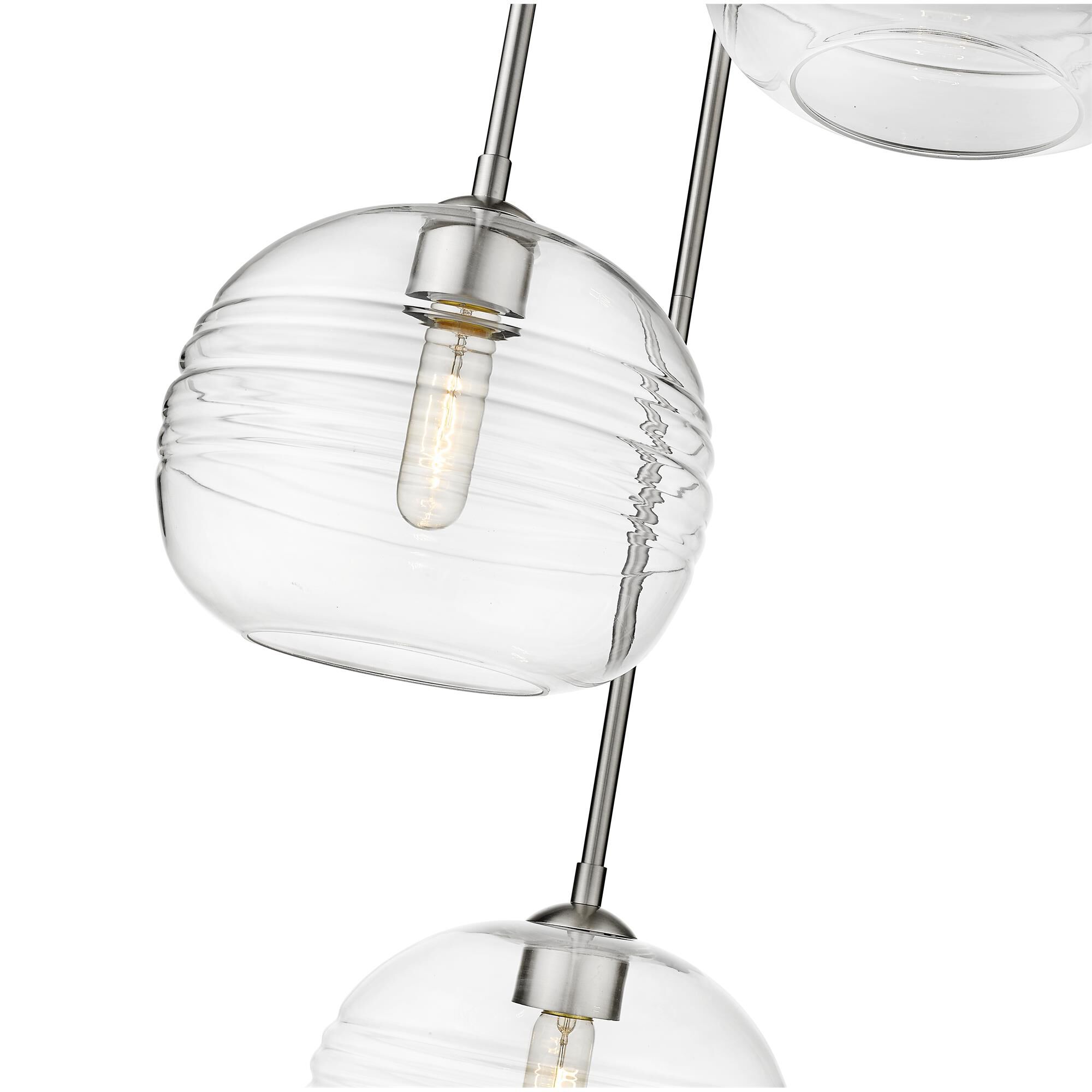Shown in Brushed Nickel finish and Glass shade