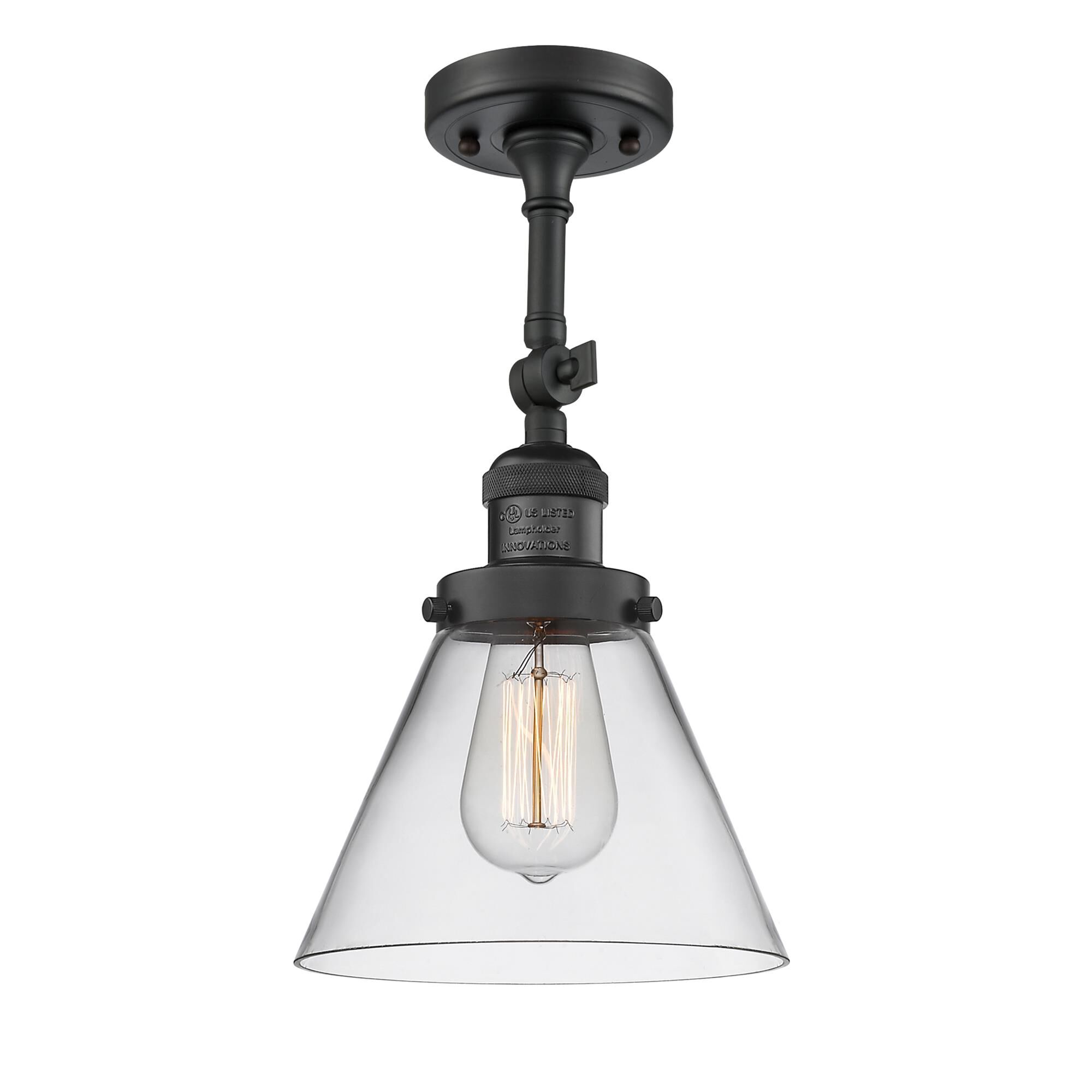 Shown in Matte Black finish and Clear glass and None accent