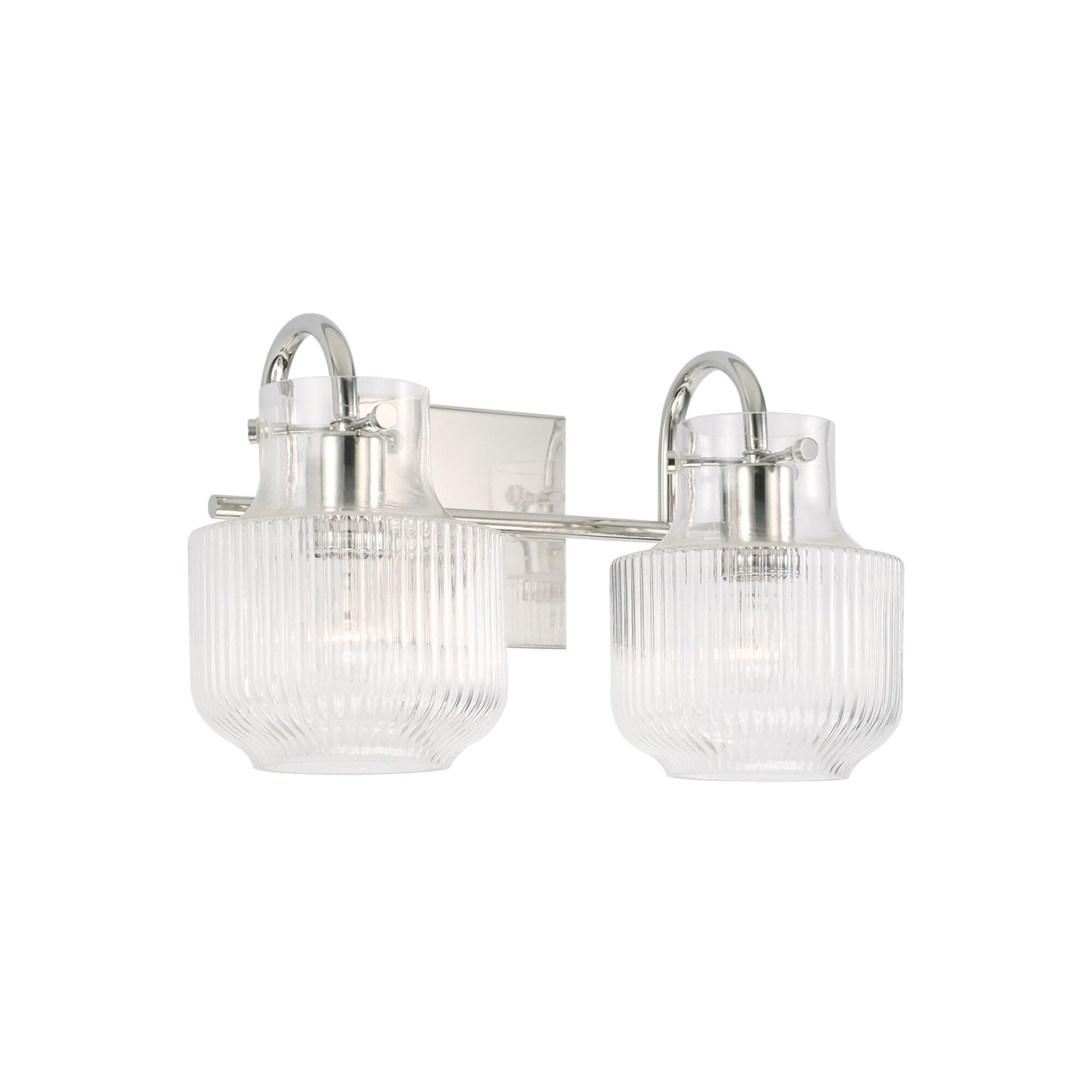 Shown in Polished Nickel finish and Clear Fluted glass