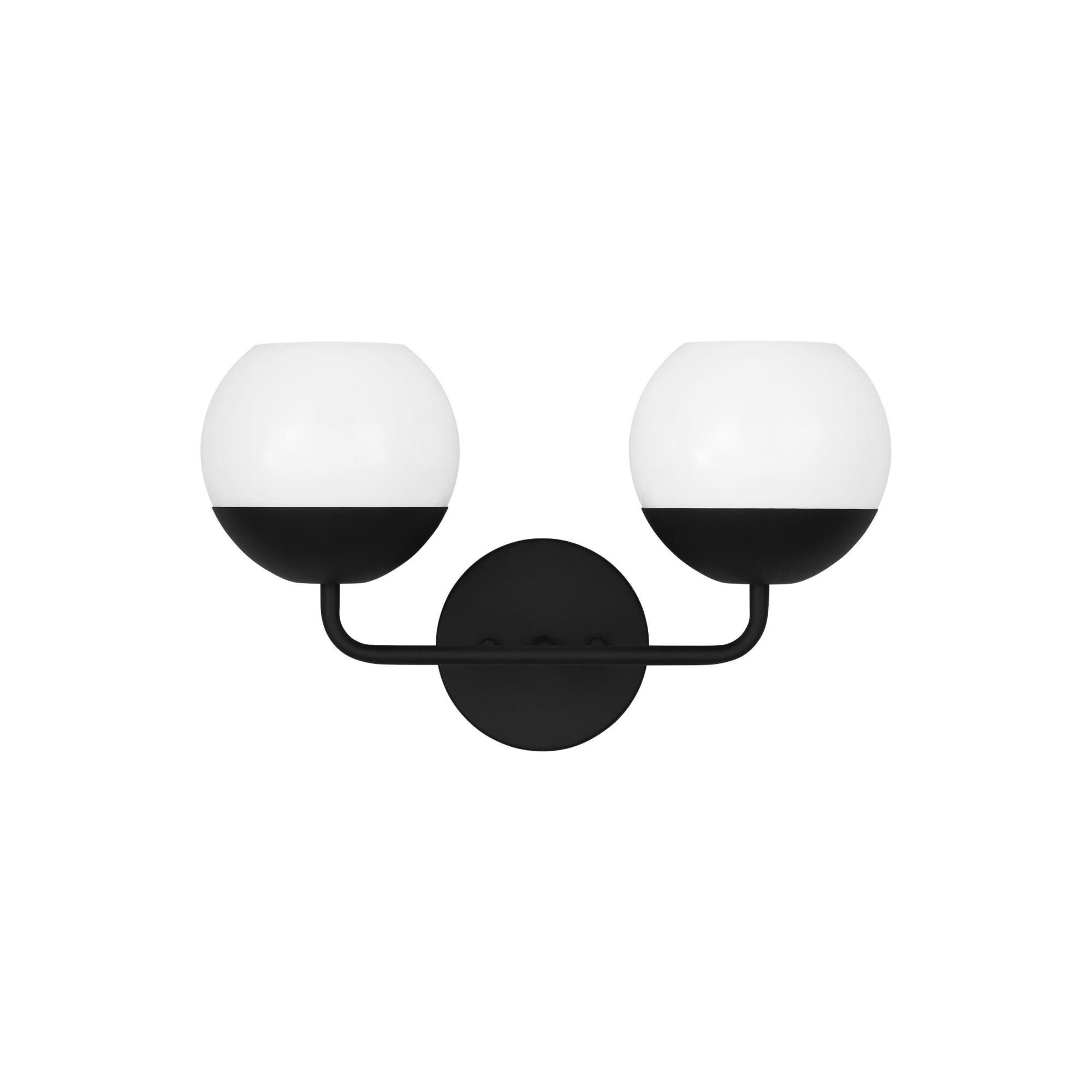 Shown in Midnight Black finish and Milk glass and Milk Glass s shade