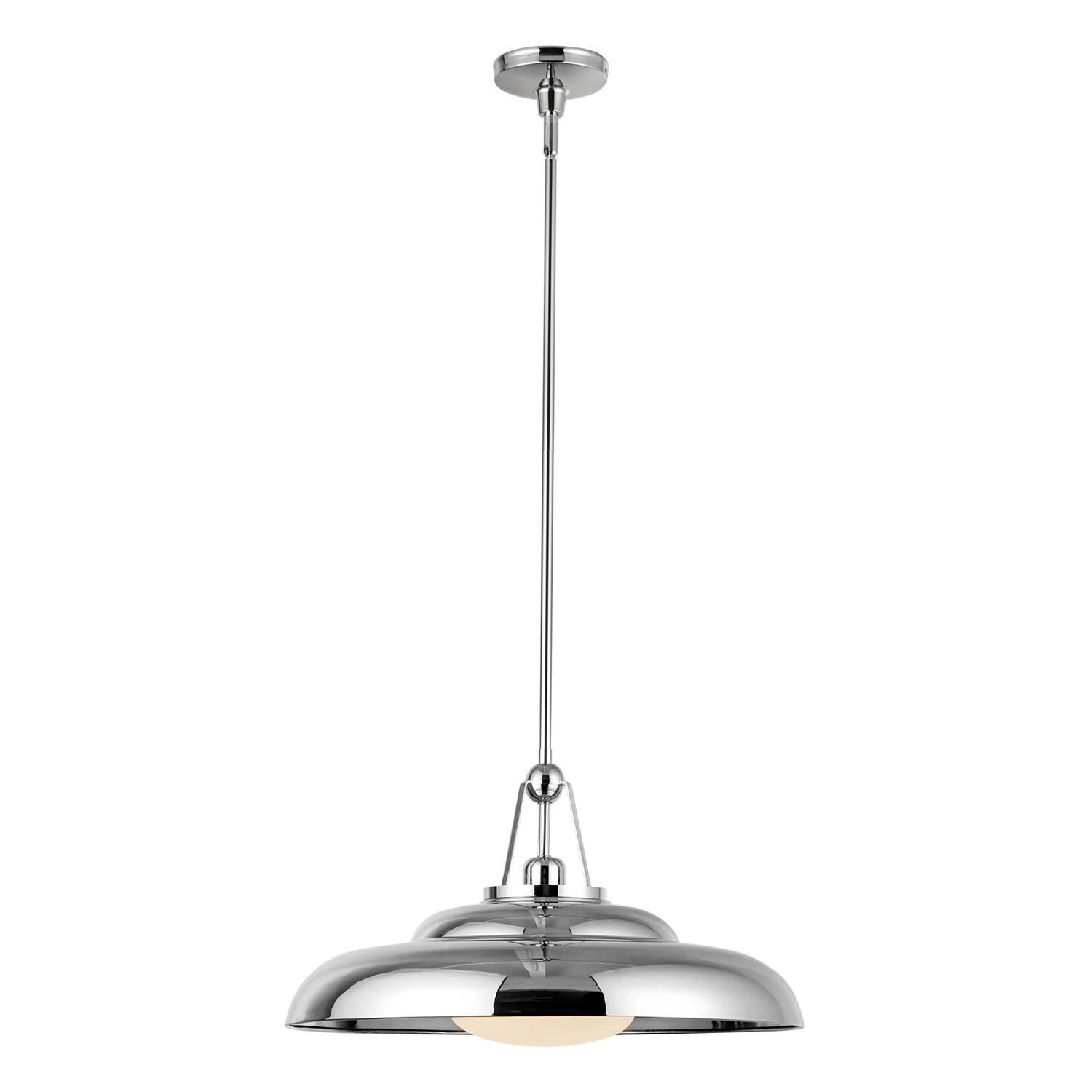 Shown in Polished Nickel/Glossy Opal Glass finish and Glossy Opal glass and Steel Spun shade