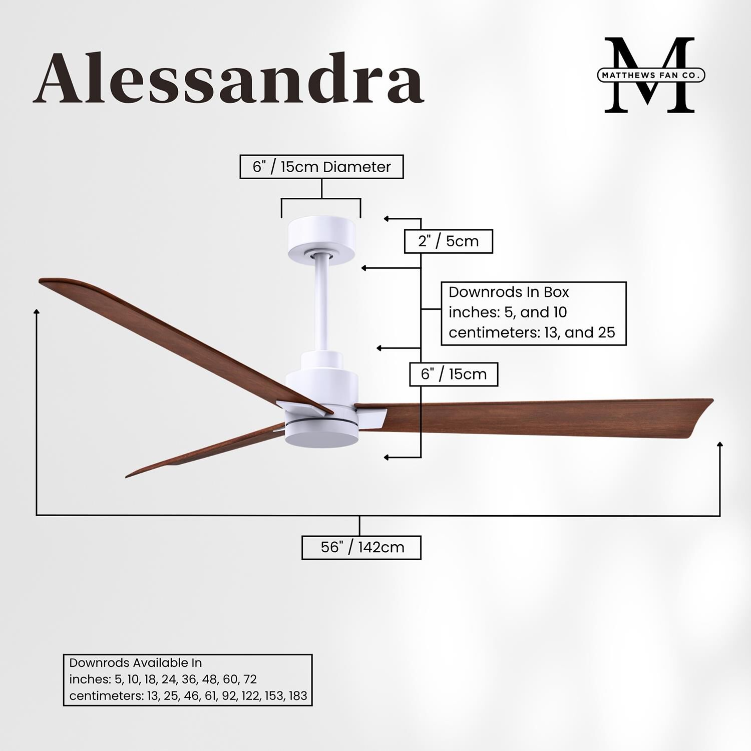 Alessandra 56 Inch Ceiling Fan by Matthews Fan Company
