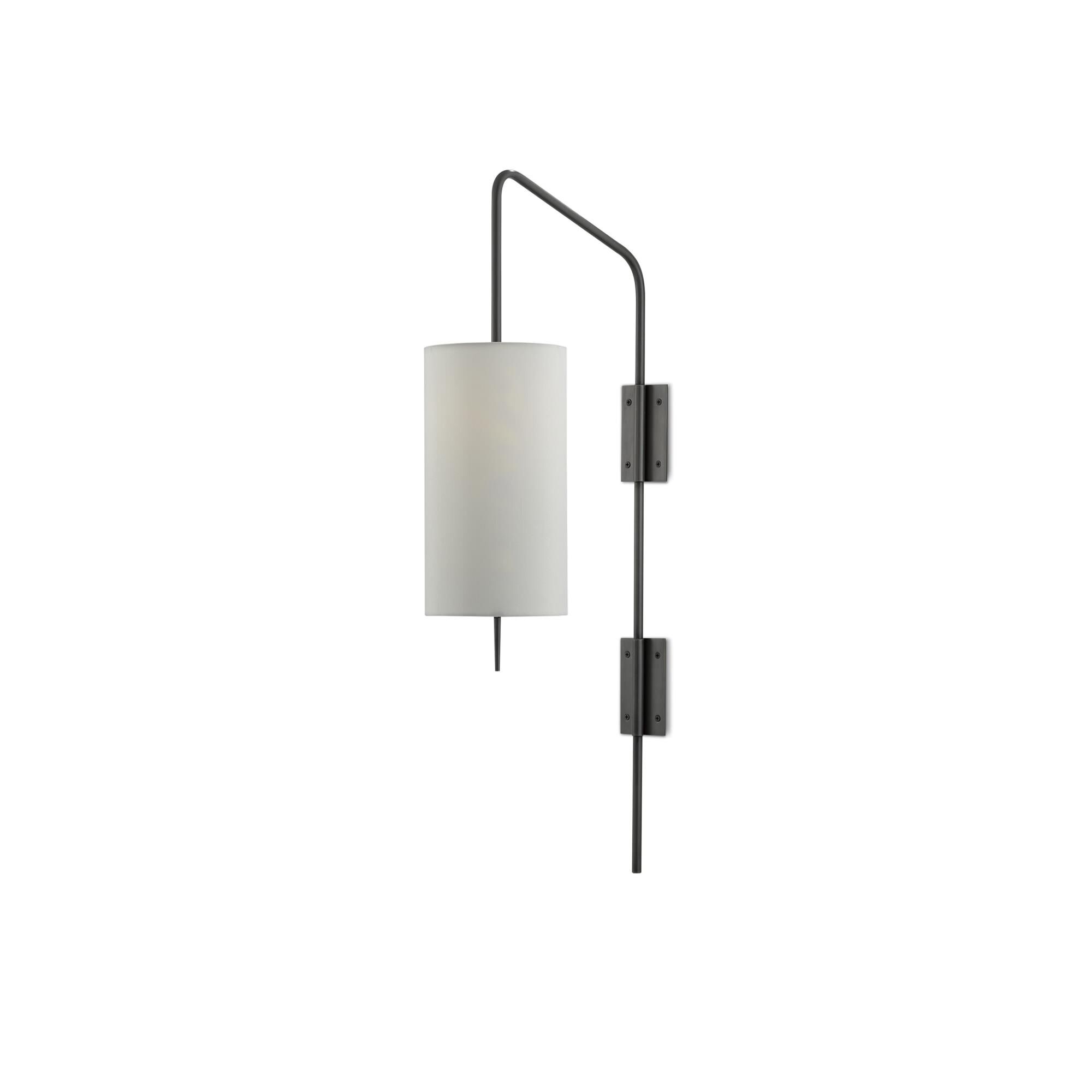 Shown in Oil Rubbed Bronze finish and Off White Shantung shade