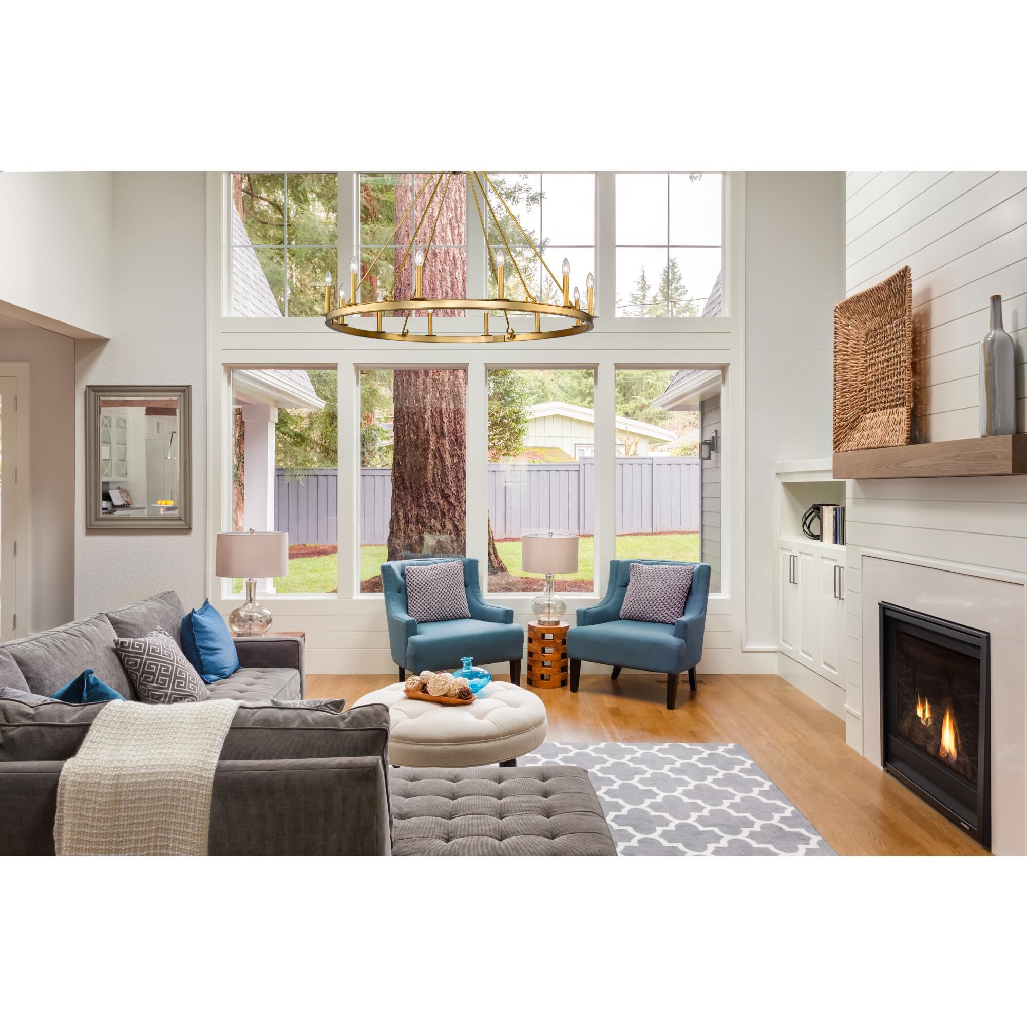 Shown in Olde Brass finish and --- glass and --- shade