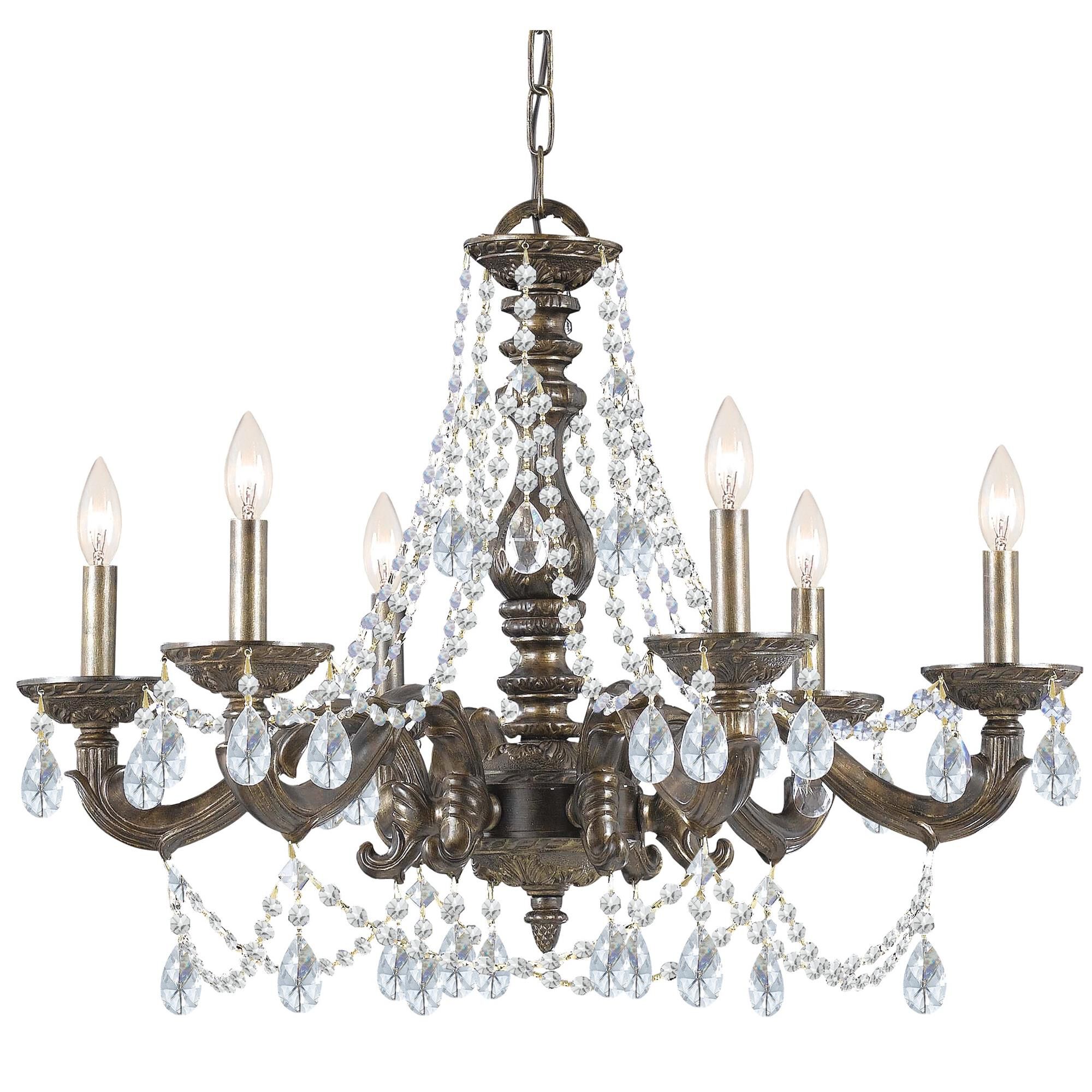 Shown in Venetian Bronze finish and Clear Hand Cut crystal