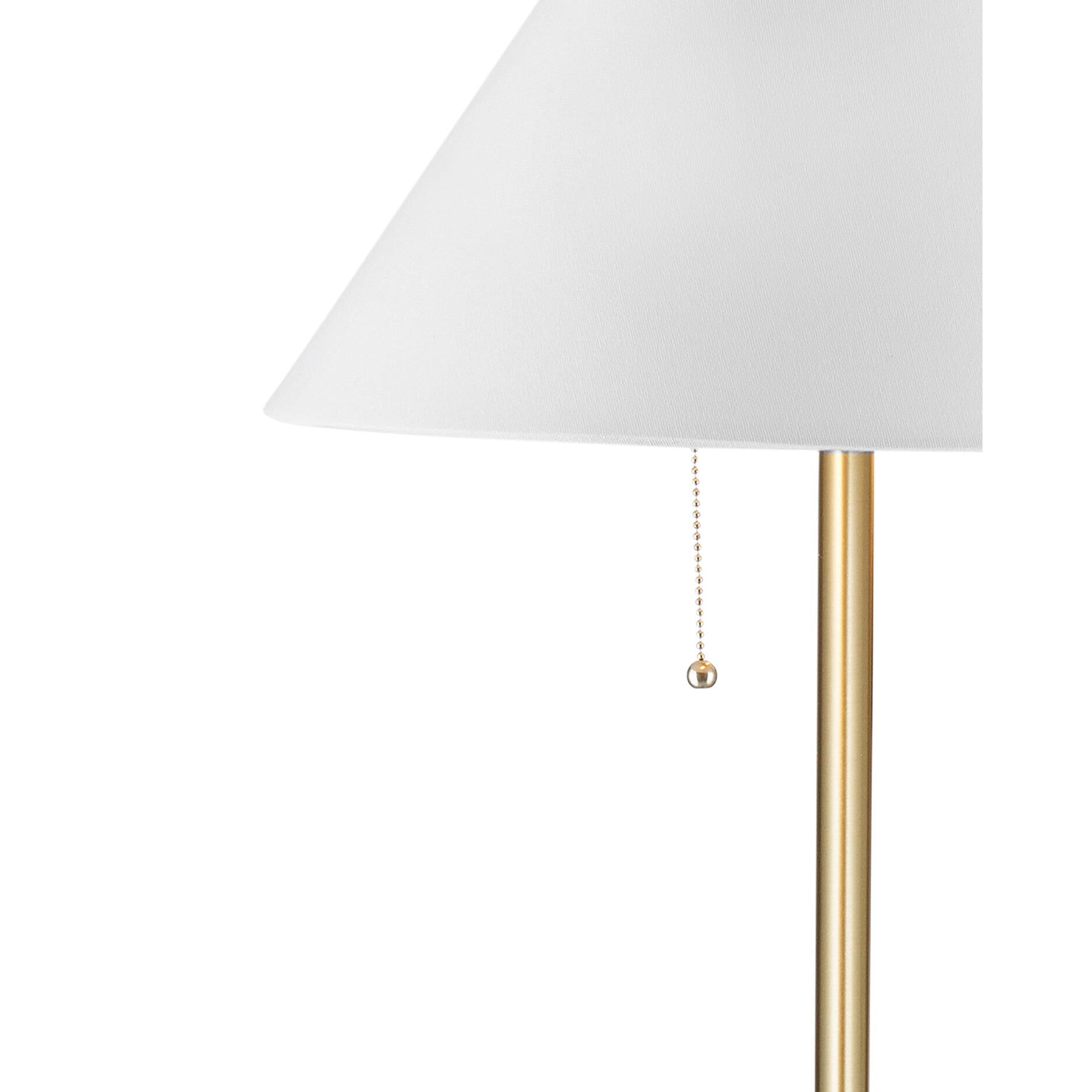 Shown in Black and Brass finish and White shade
