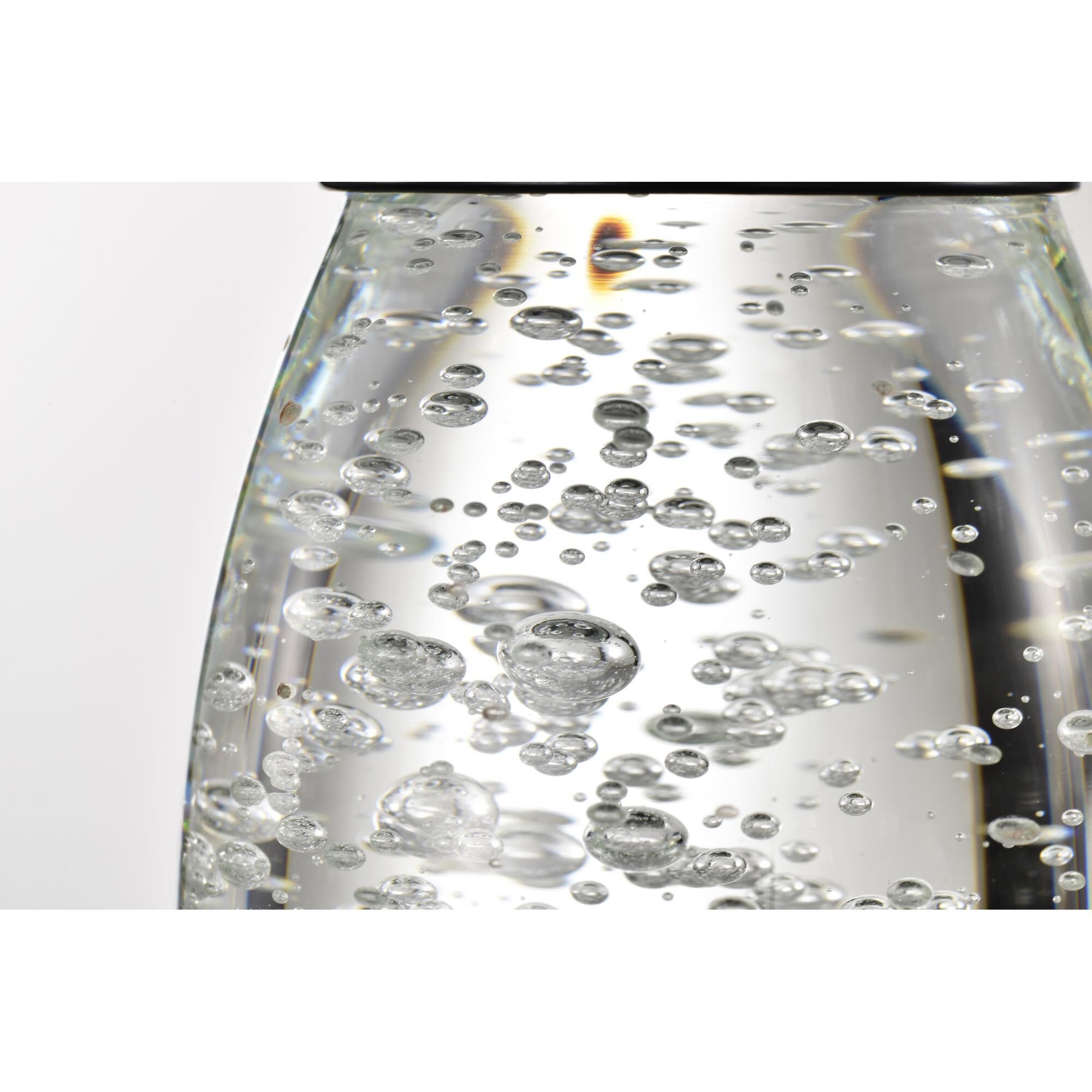 Shown in Matte Black finish and K9 Bubble Crystal glass