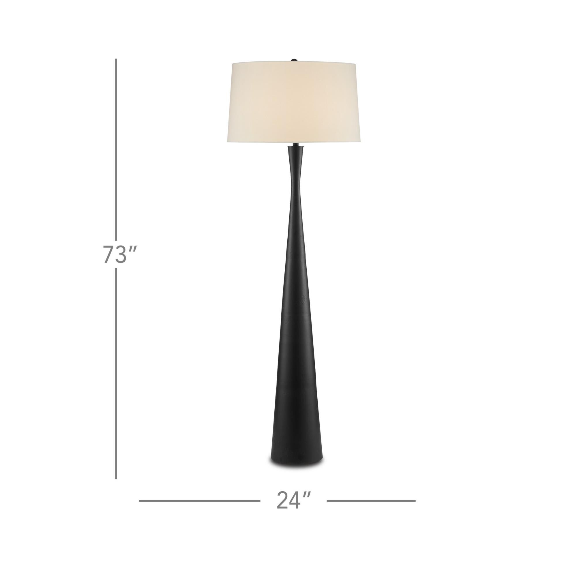 Shown in Matte Black finish and Off-White Linen shade