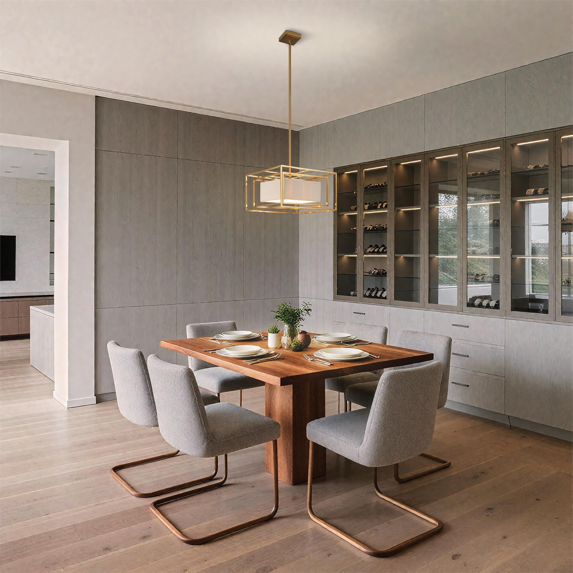 Shown in Brass finish and Cream shade
