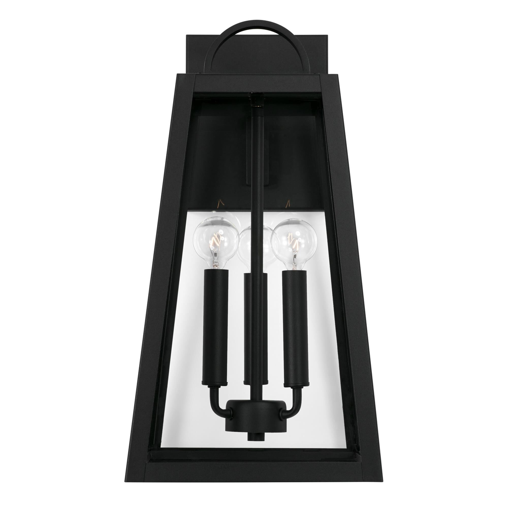 Shown in Black finish and Clear glass