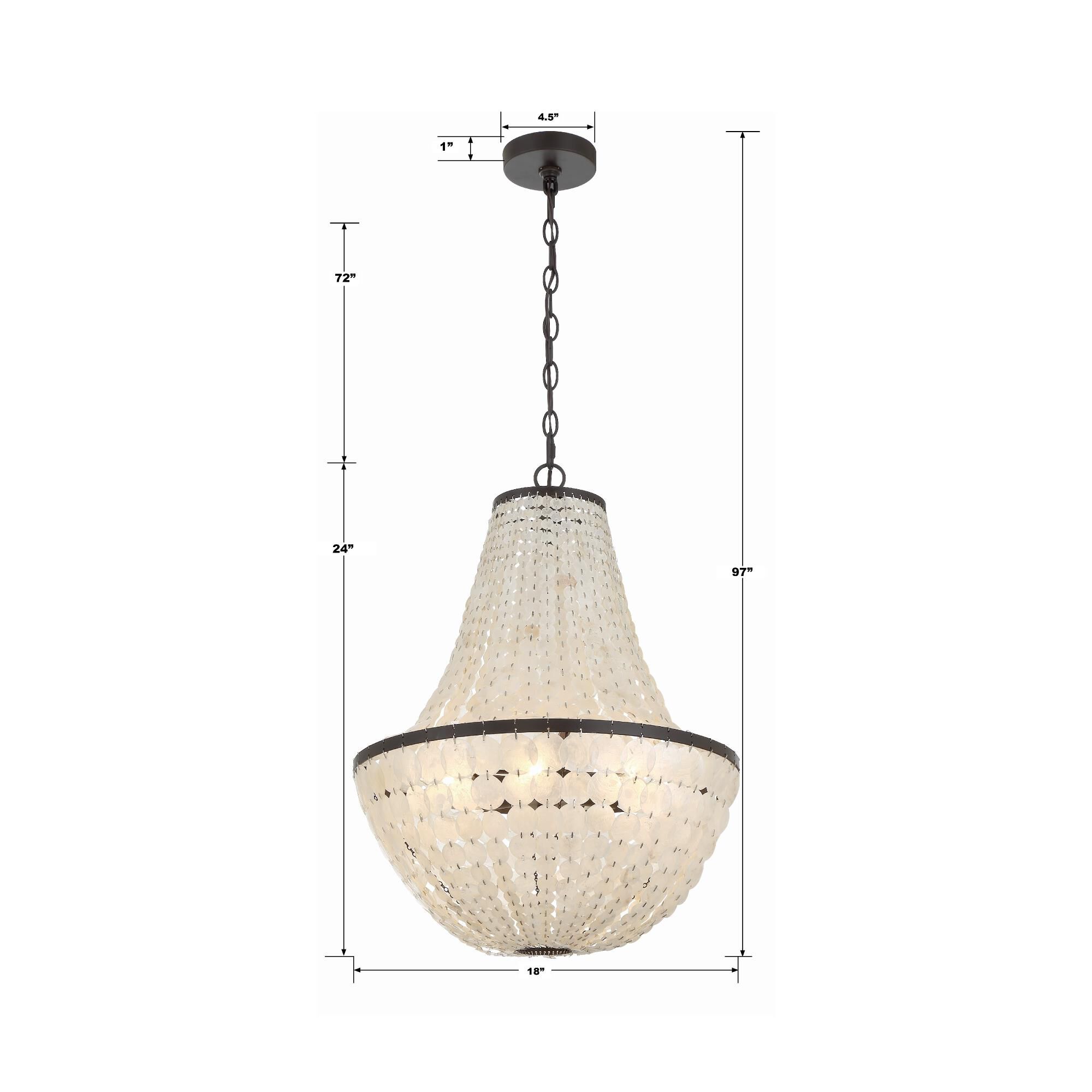 Shown in Dark Bronze finish and Capiz Shell crystal