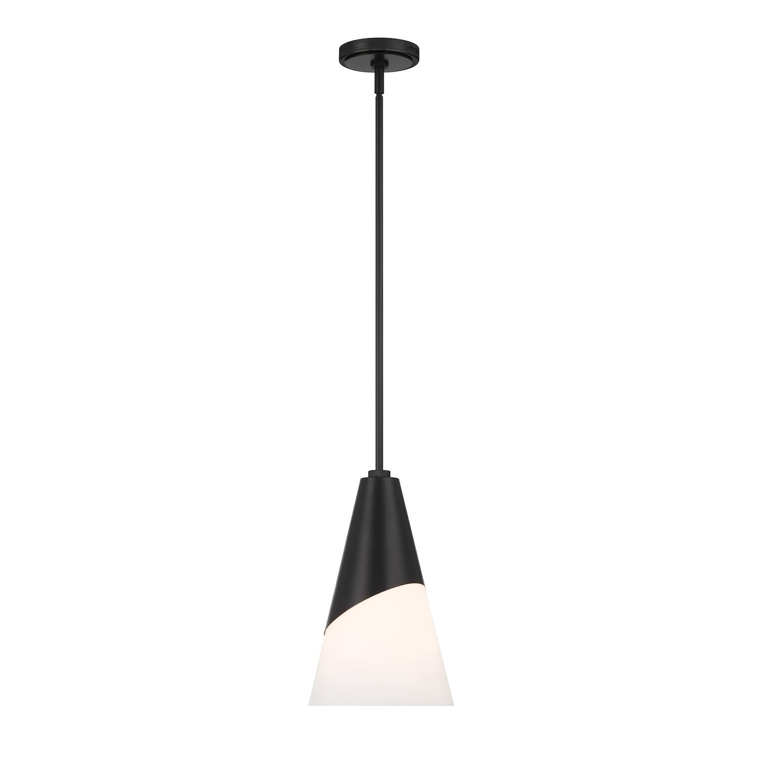 Shown in Matte Black finish and Frosted Glass shade