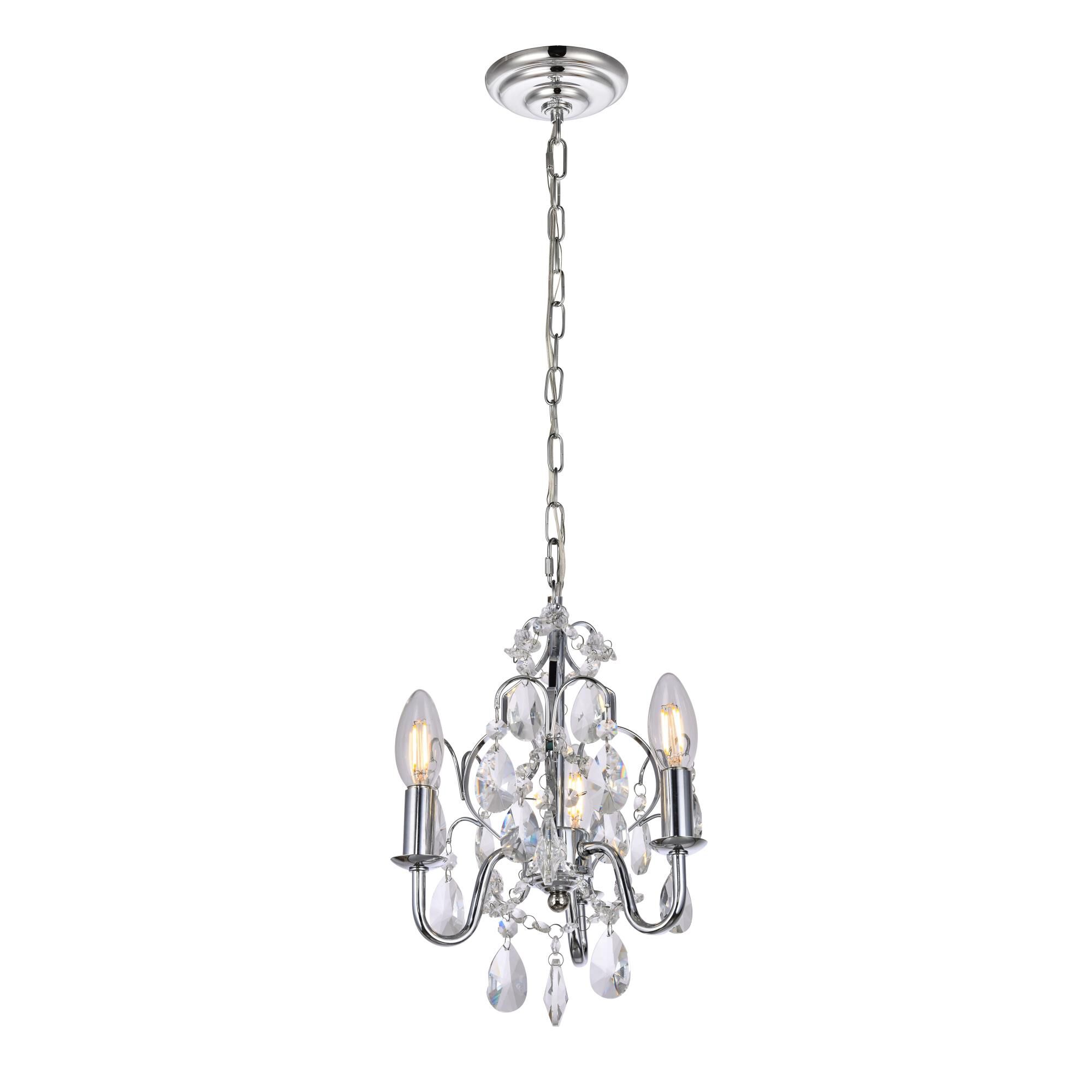 Kaede 9 Inch 3 Light Mini Chandelier by Elegant Lighting