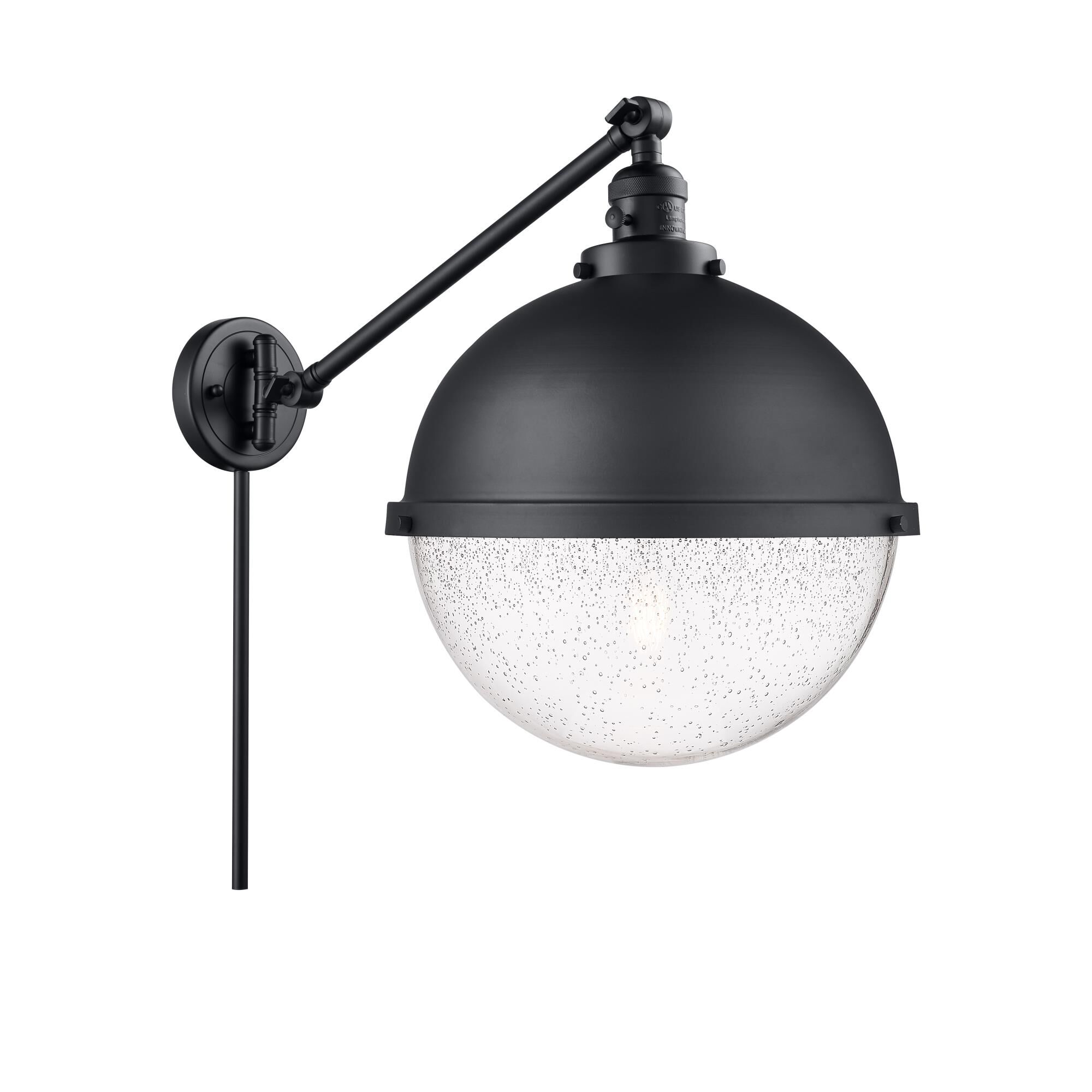 Shown in Matte Black finish and Seedy glass