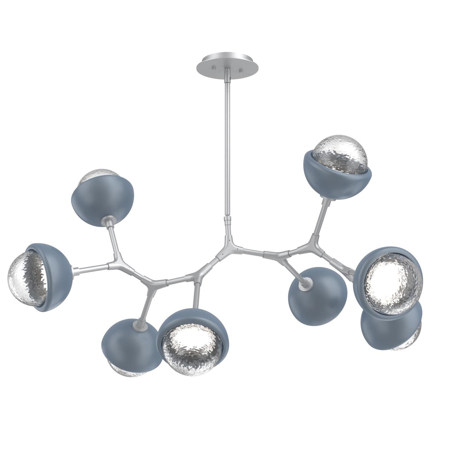 Shown in Classic Silver finish and Clear glass and Poppy Blue accent