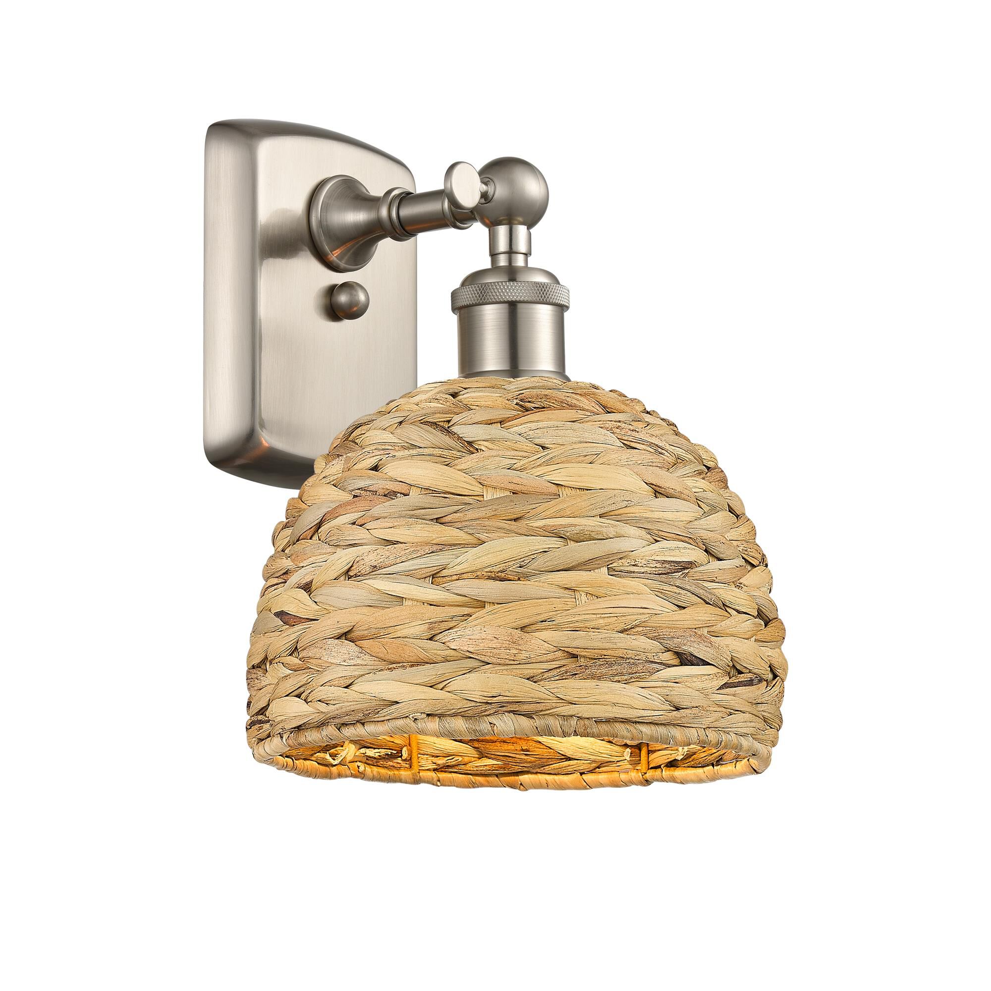 Shown in Satin Nickel finish and Natural shade