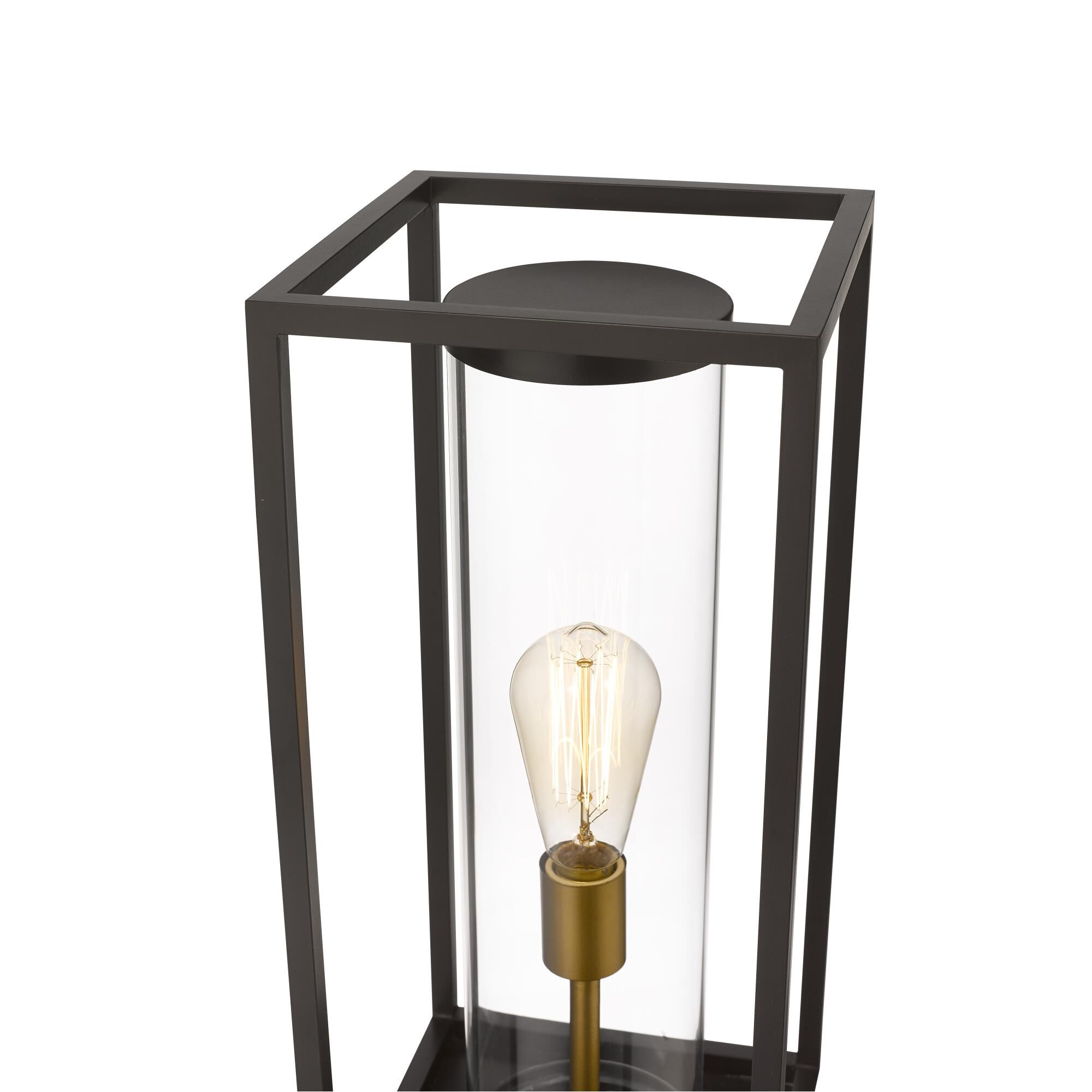 Shown in Deep Bronze + Outdoor Brass finish and Glass shade