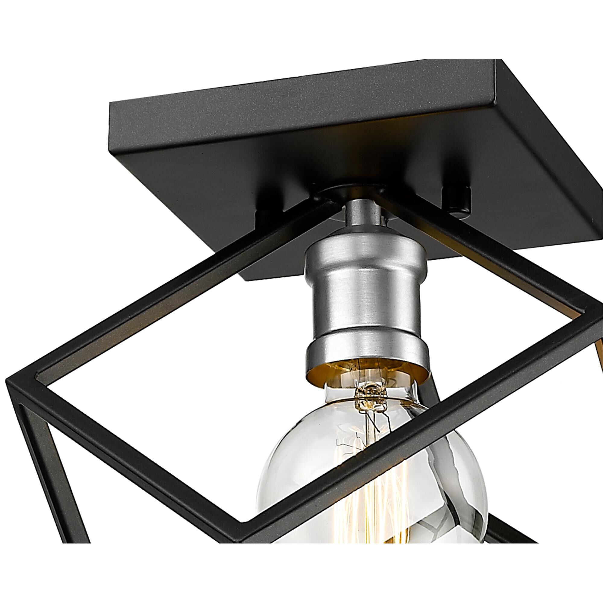 Shown in Matte Black + Brushed Nickel finish and --- glass and --- shade
