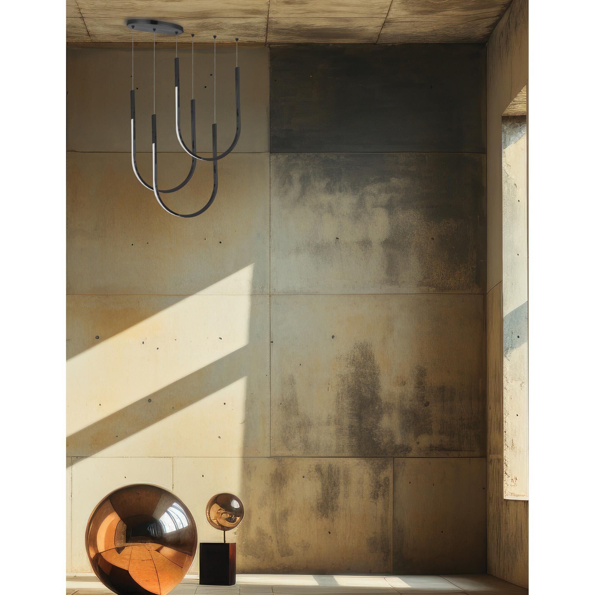 Shown in Matte Black finish and White shade