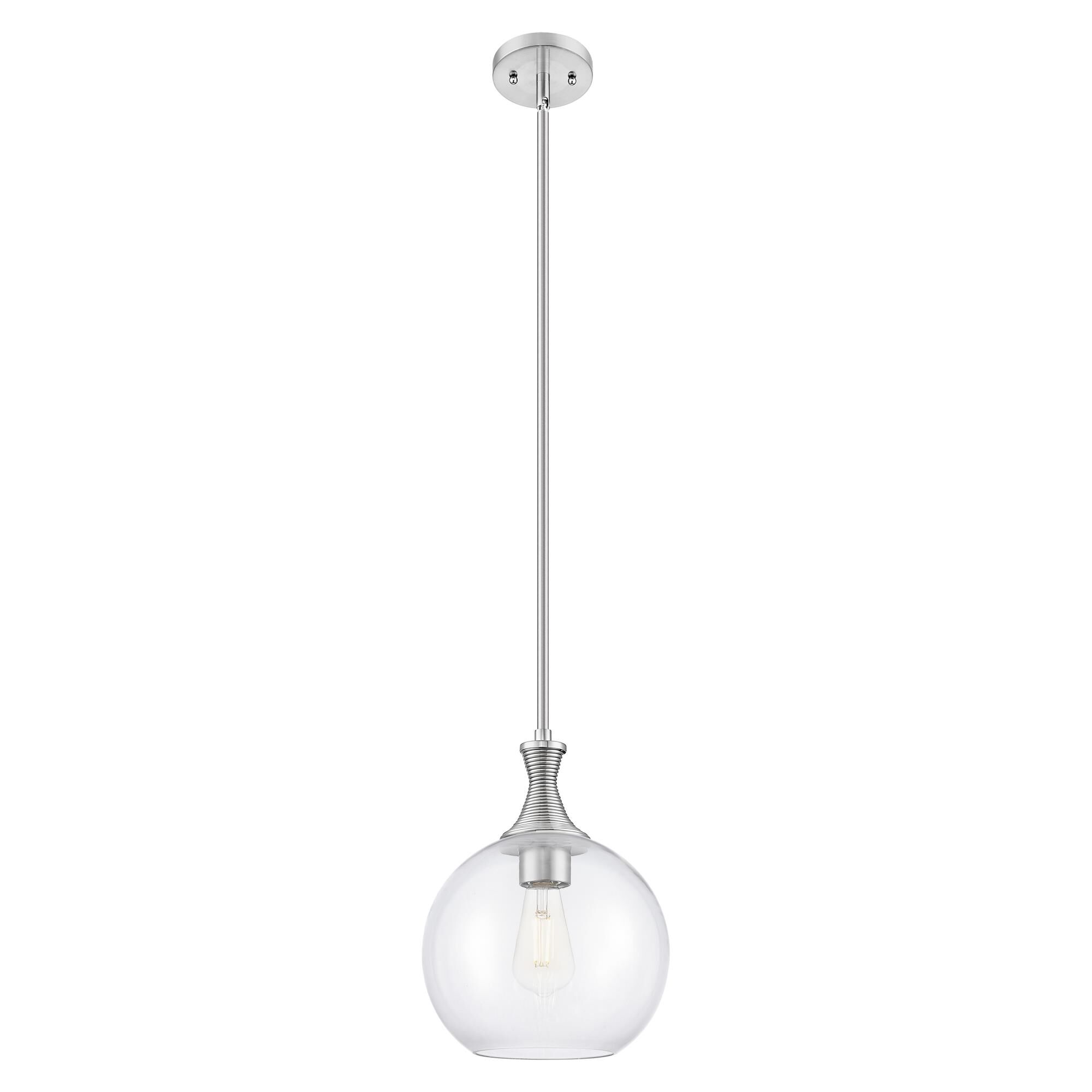 Shown in Satin Nickel finish and Clear glass