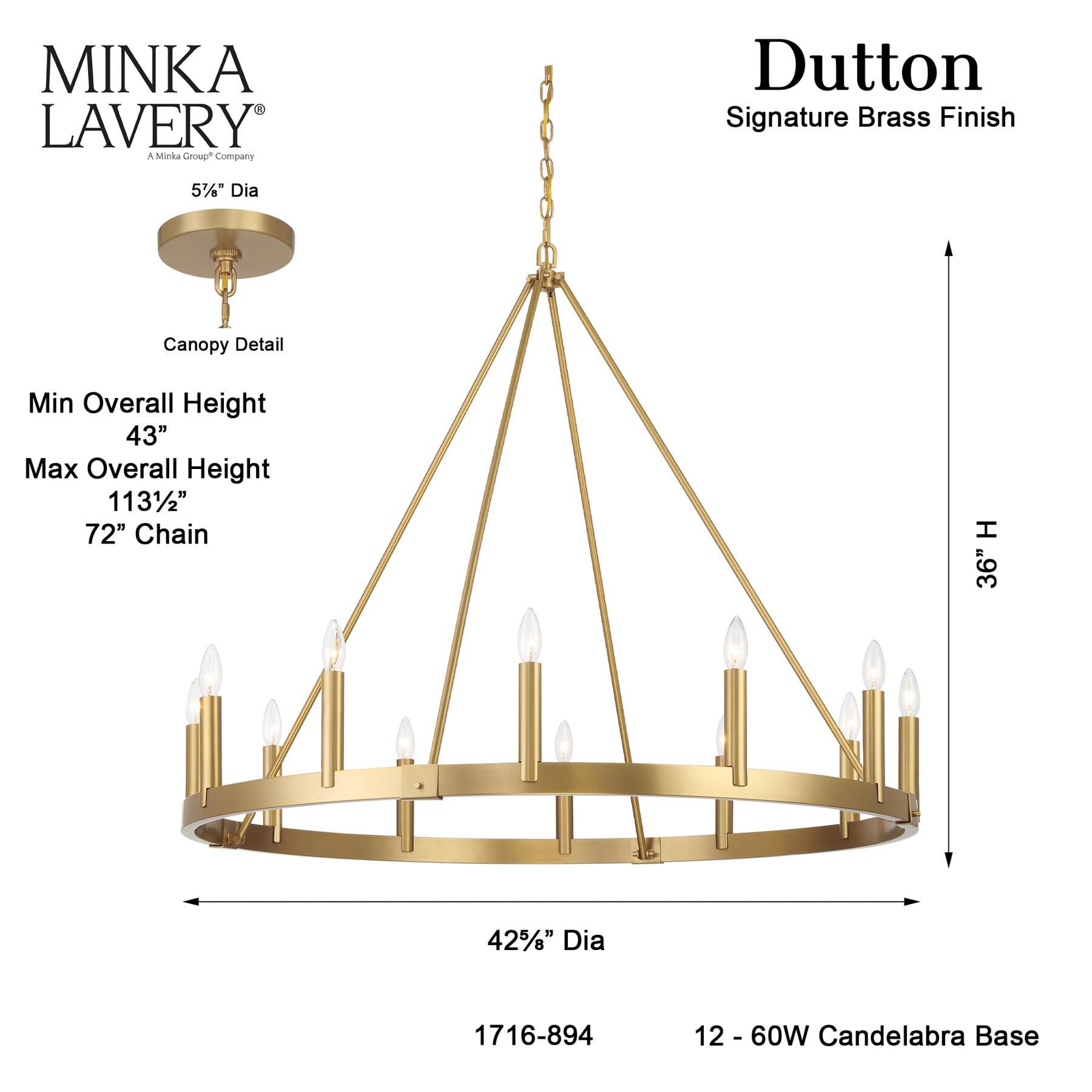 Dutton 43 Inch Chandelier by Minka Lavery