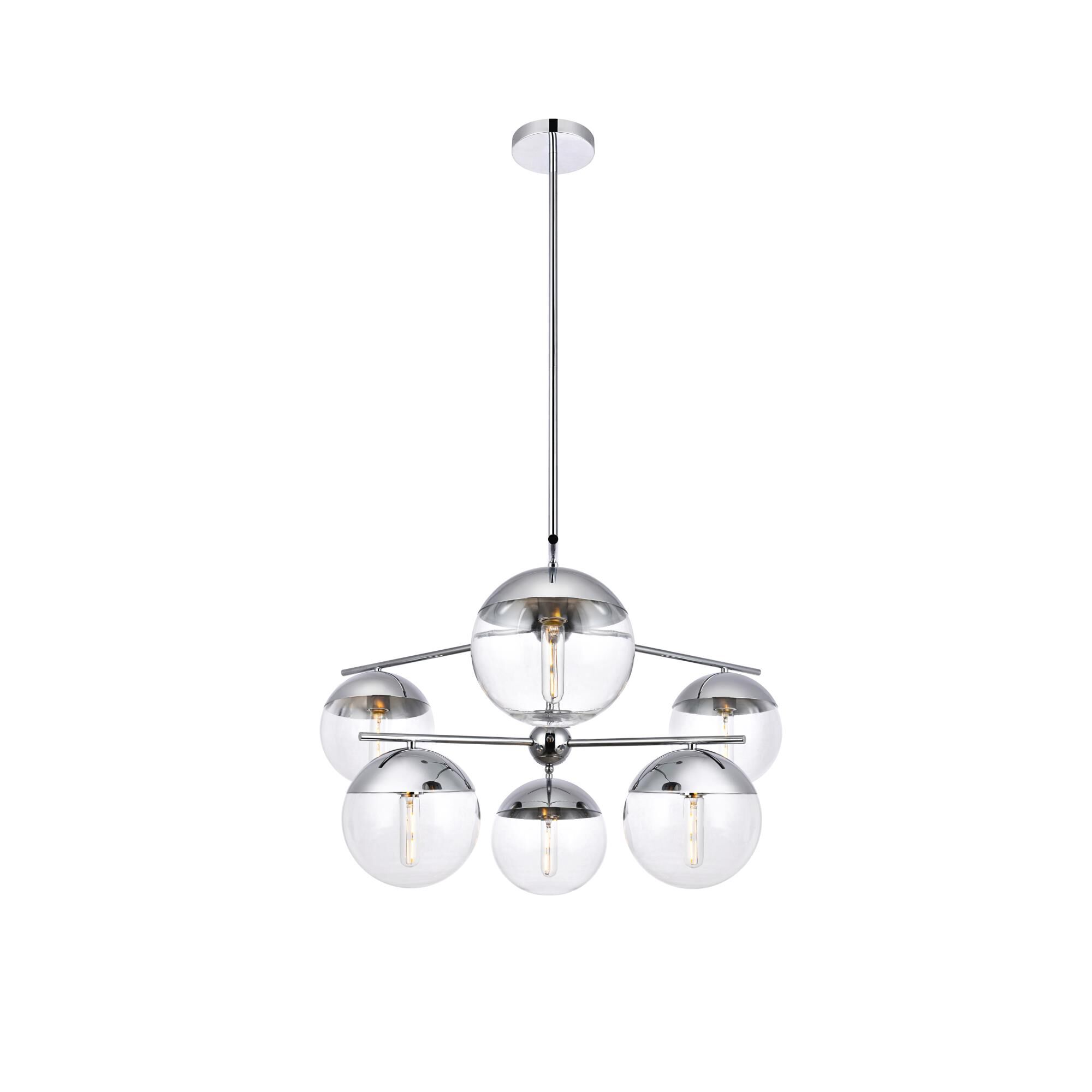 Eclipse 36 Inch 6 Light Multi Light Pendant by Elegant Lighting