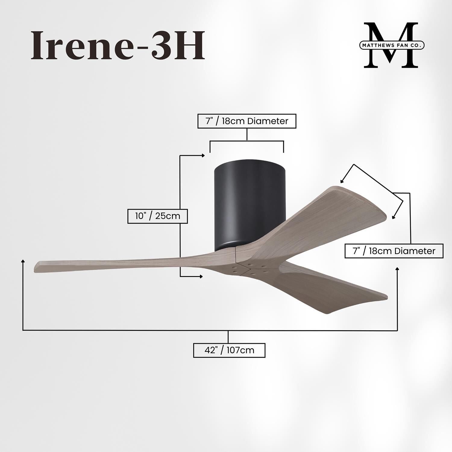 Irene 42 Inch Flush Mount Fan by Matthews Fan Company