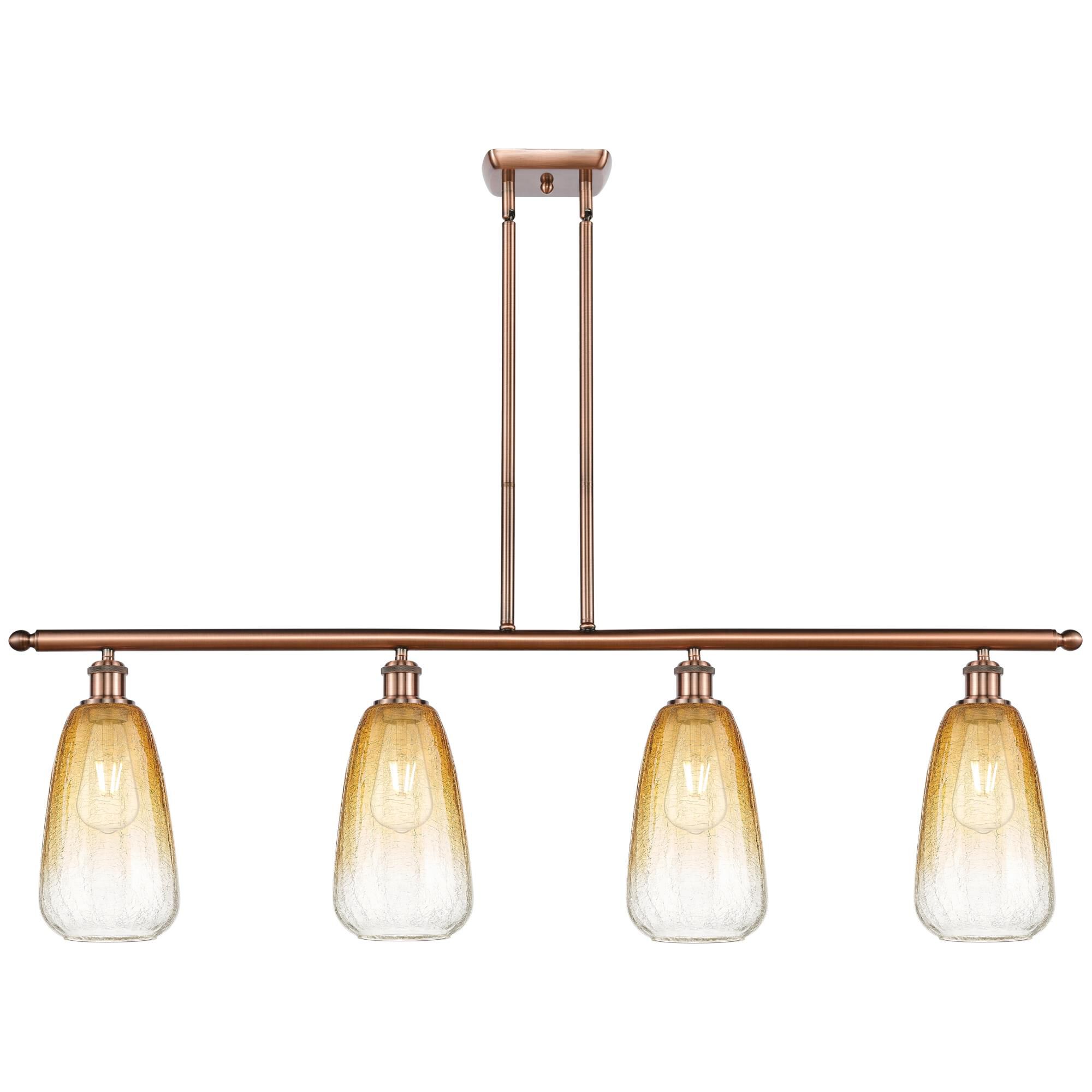 Shown in Antique Copper finish and Amber glass