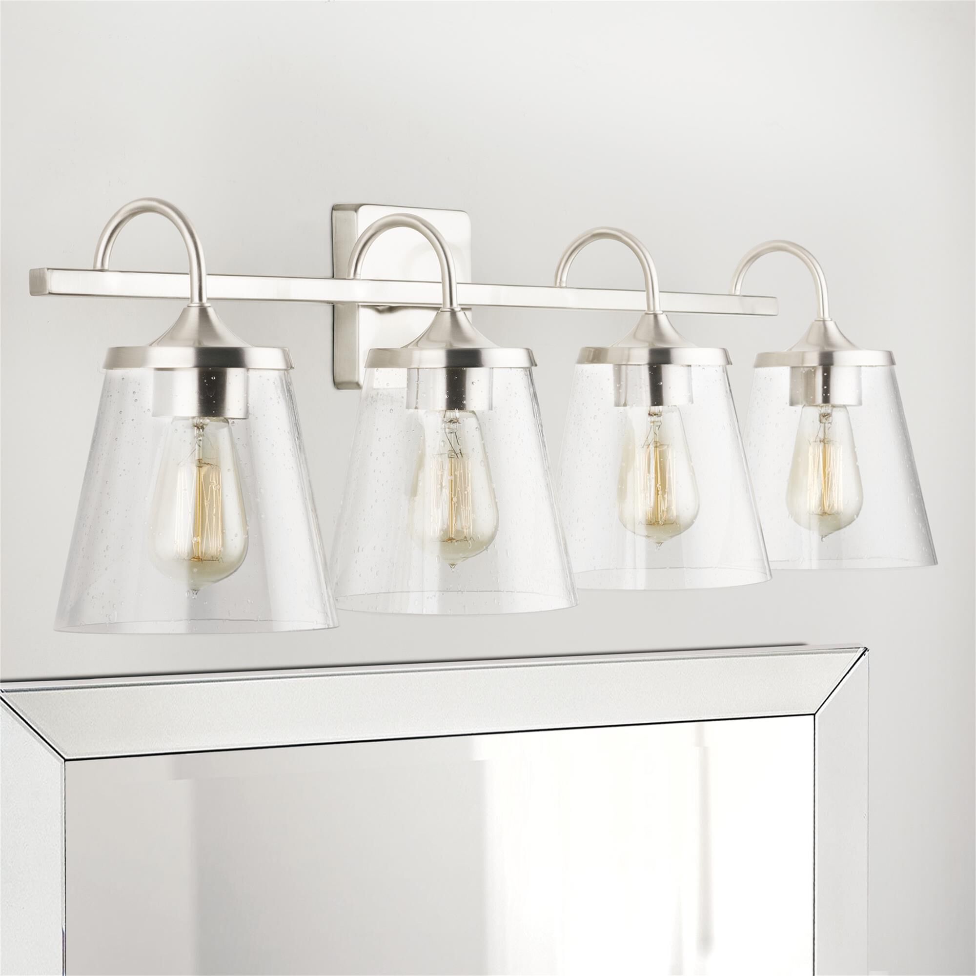 Shown in Brushed Nickel finish and 496 glass