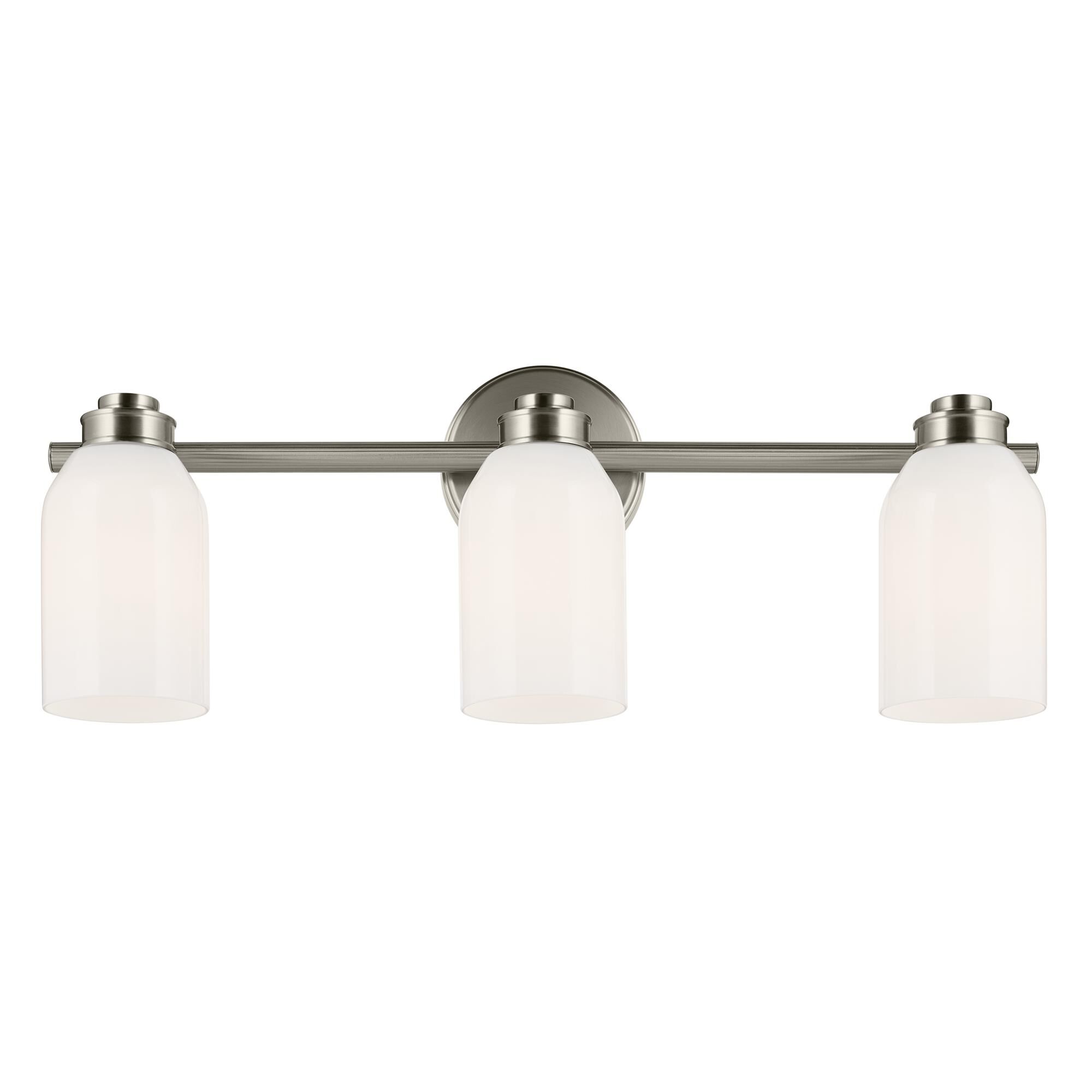 Shown in Brushed Nickel finish and Opal glass