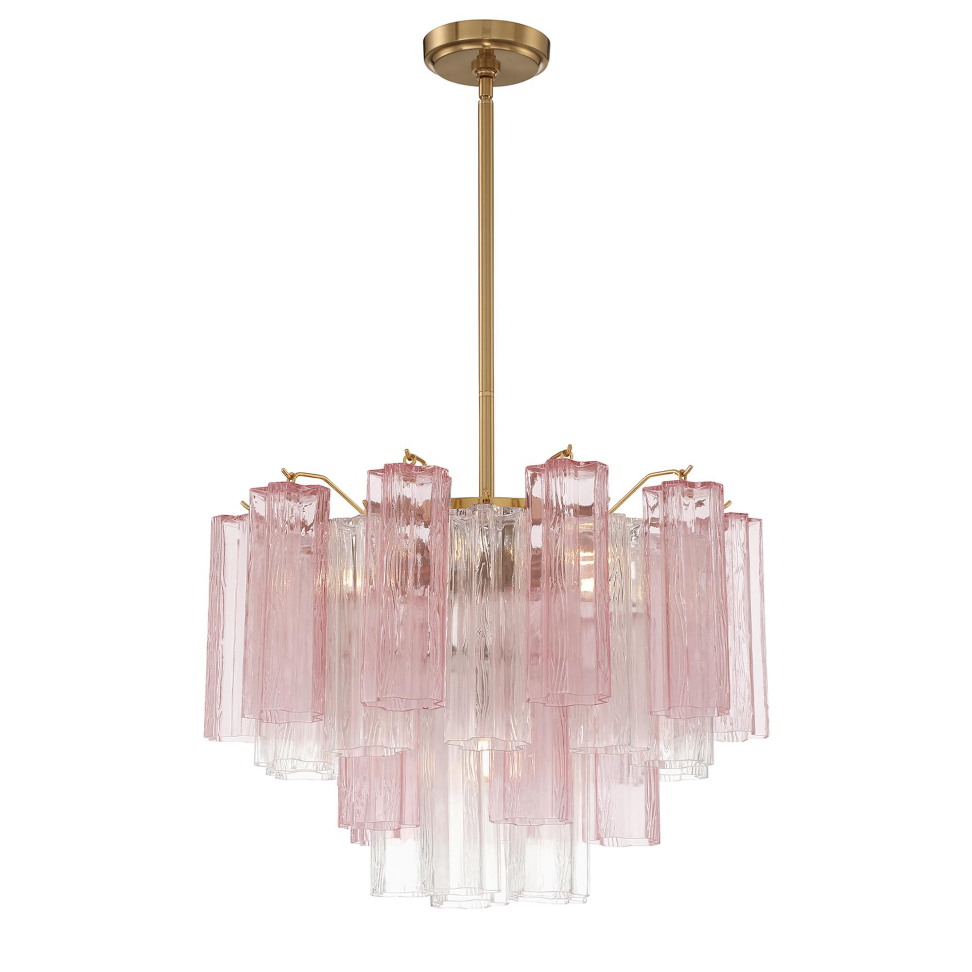 Shown in Aged Brass finish and Tronchi Spring glass