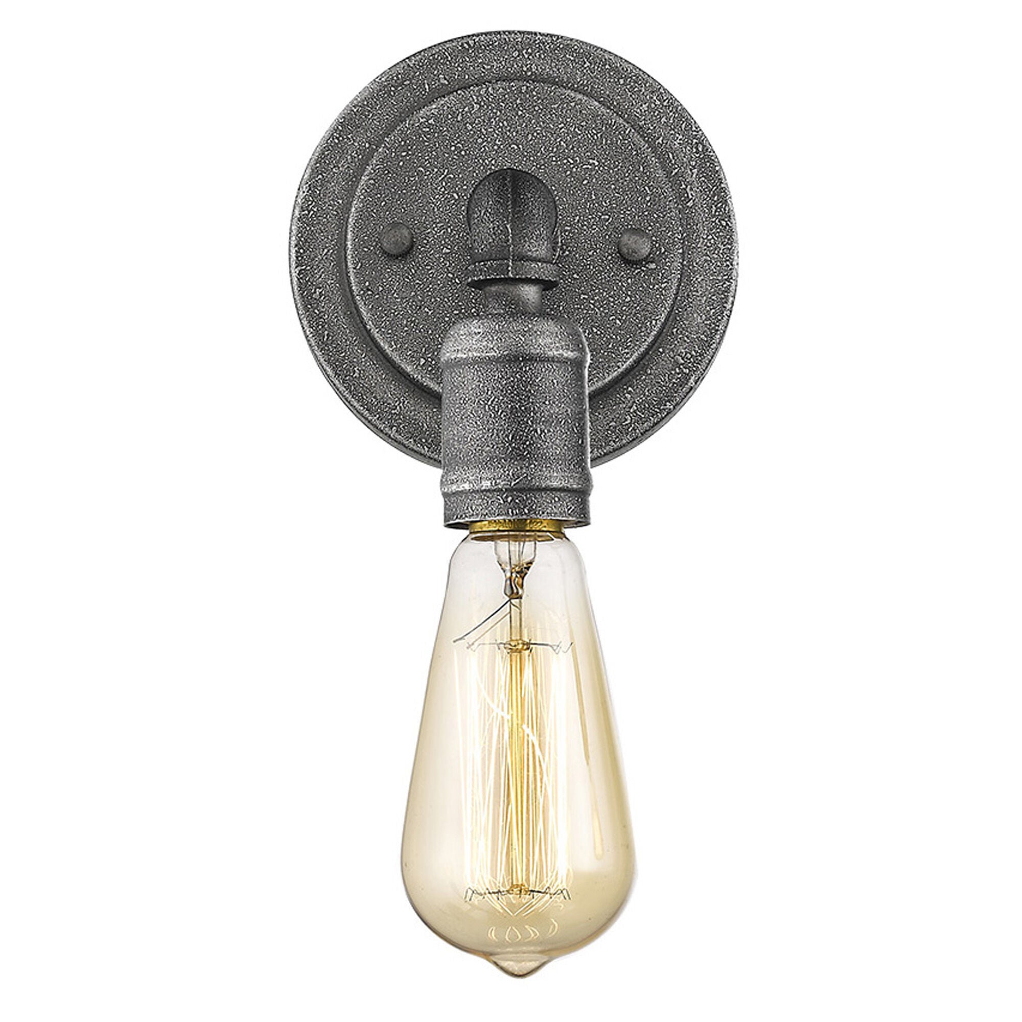 Shown in Antique Gray finish and -- glass and -- shade