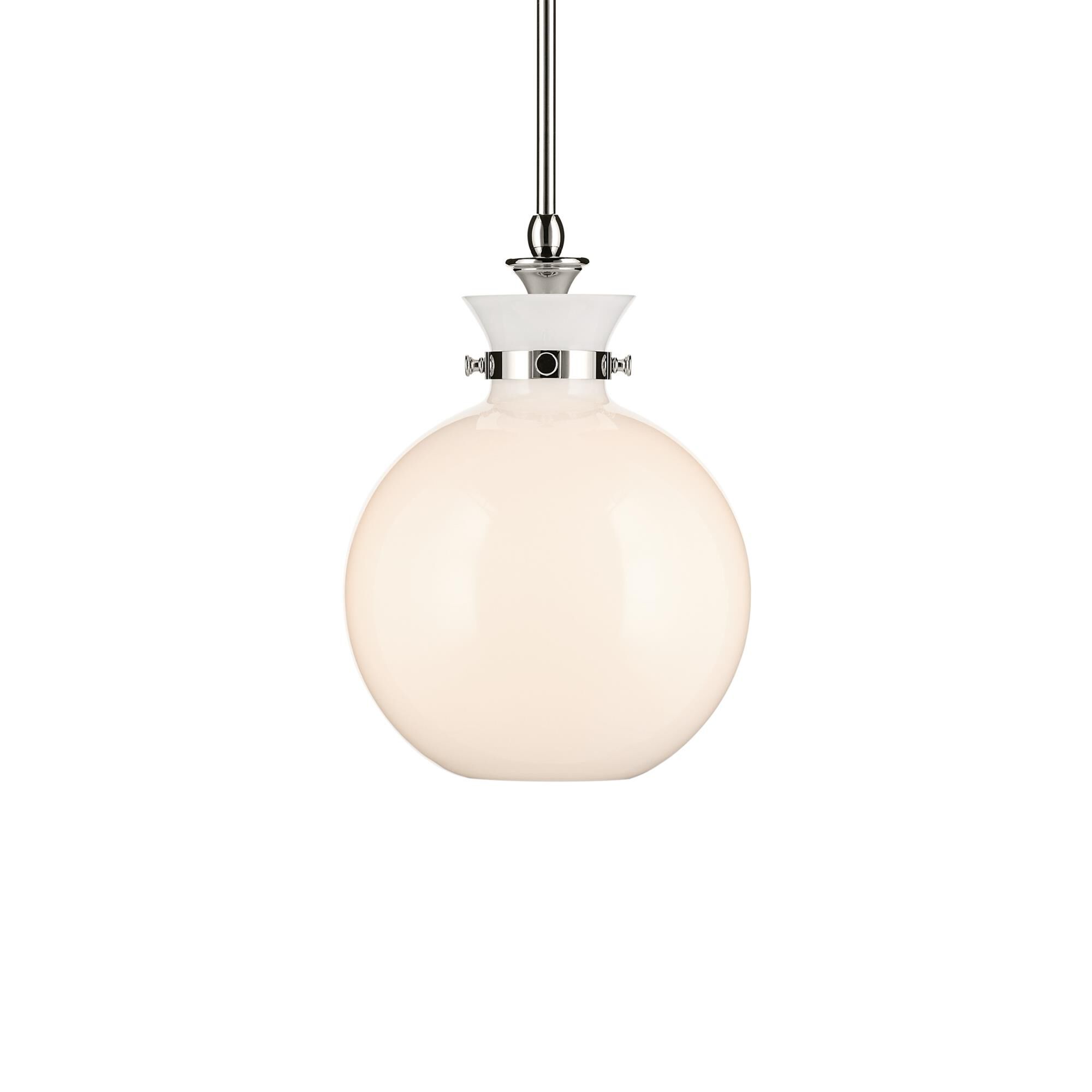 Shown in Polished Nickel finish and Opal glass