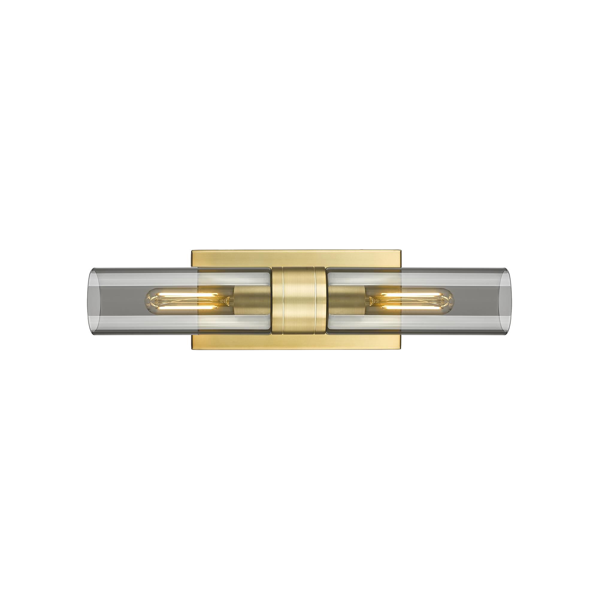 Shown in Satin Gold finish and Plated Smoke glass
