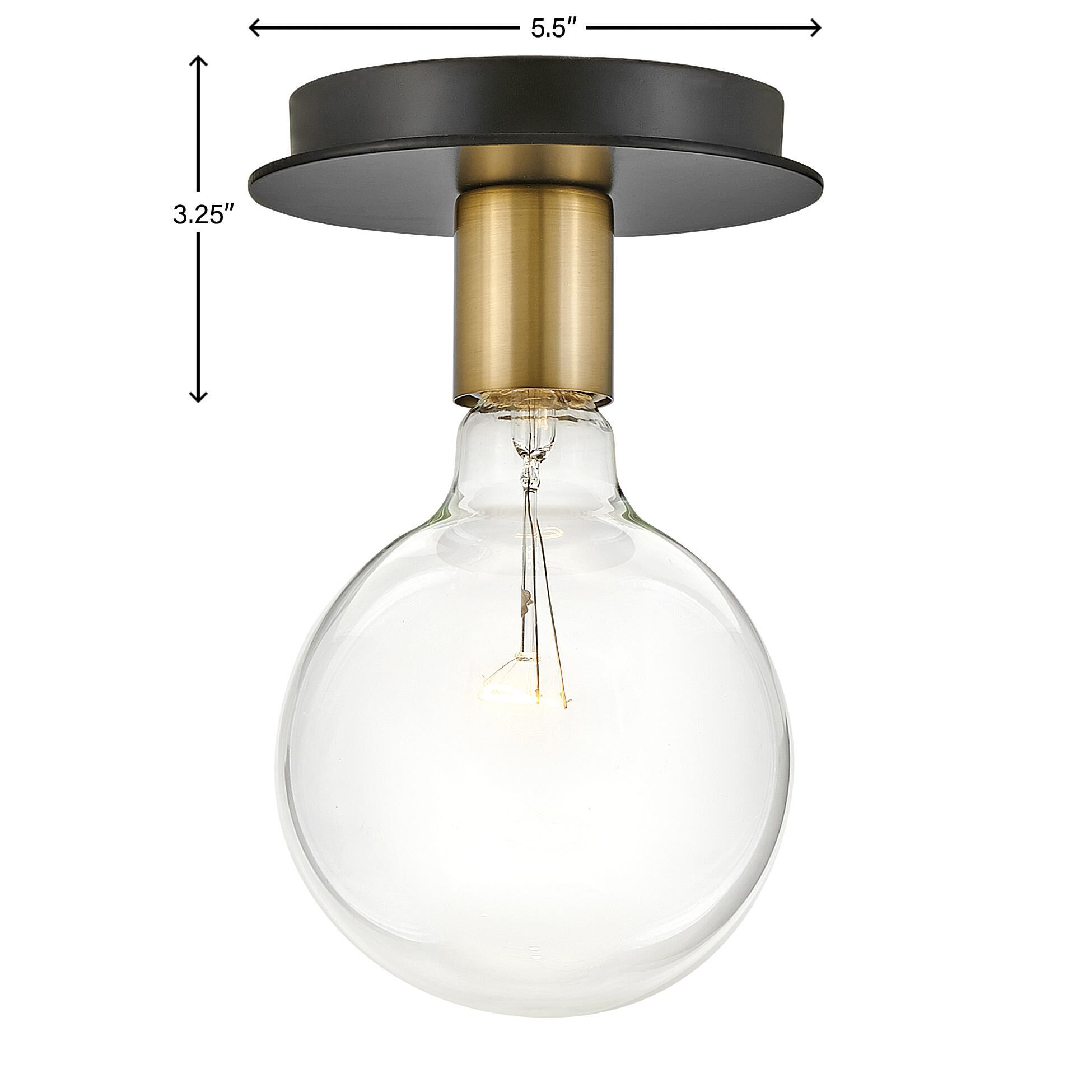 Bobbie 5 Inch 1 Light Semi Flush Mount by Lark