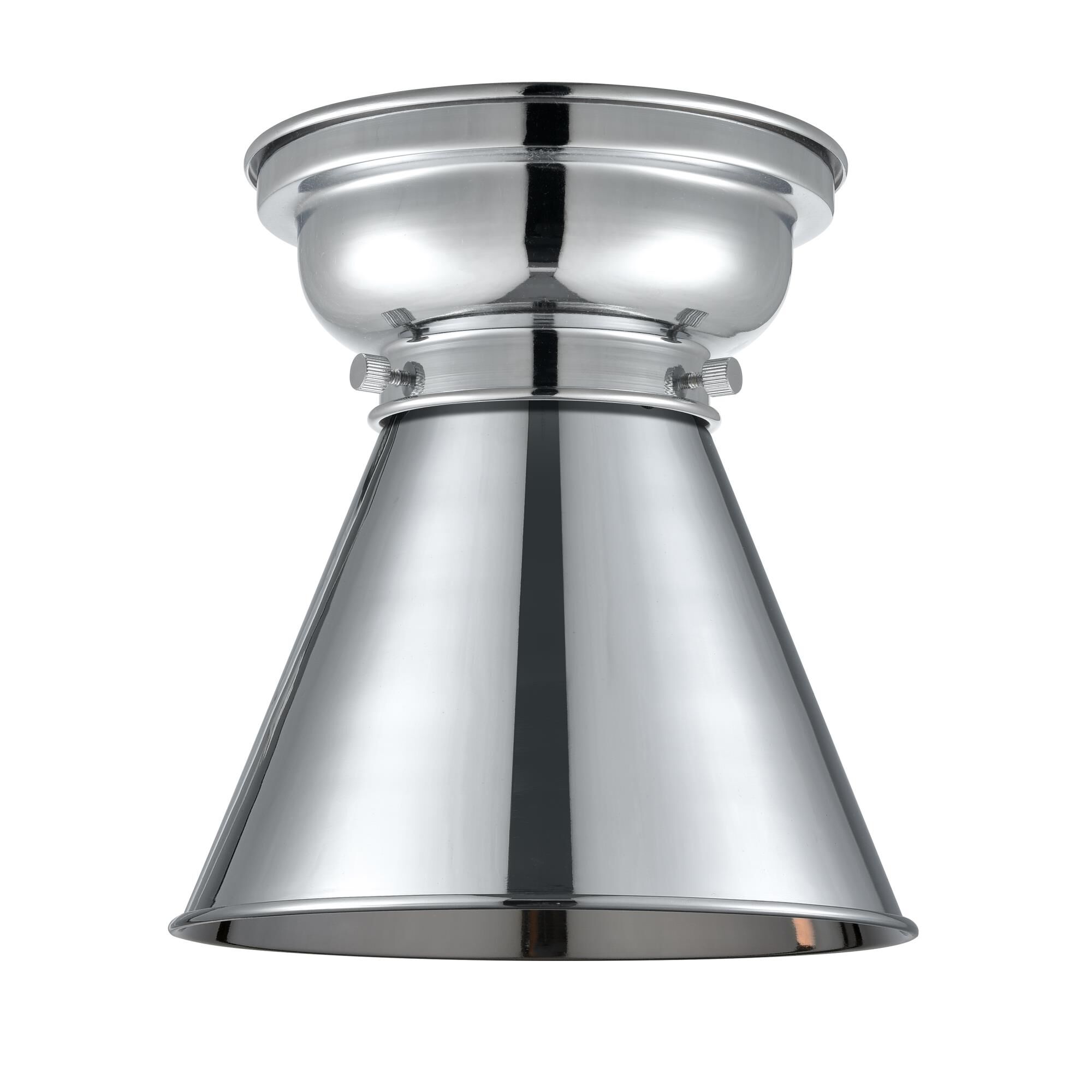 Shown in Polished Chrome finish and Cone glass and Metal shade