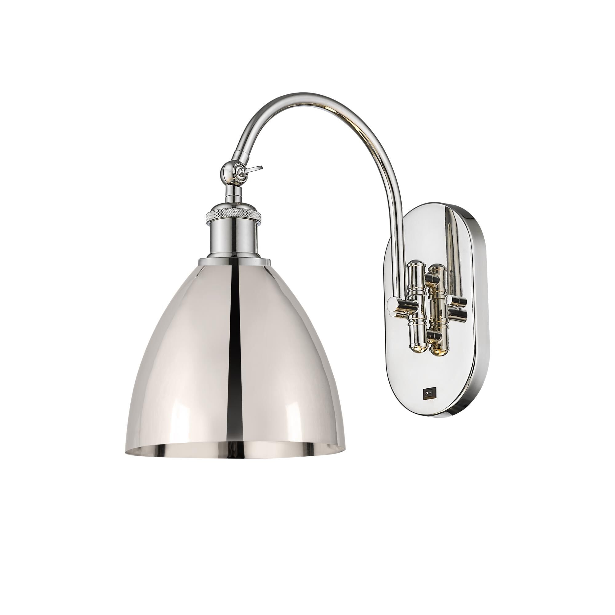 Shown in Polished Nickel finish and Polished Nickel Ballston Dome shade