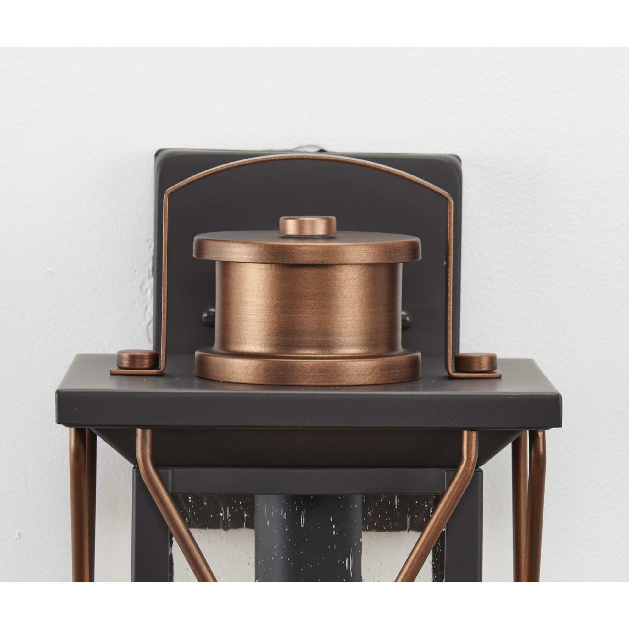 Shown in Antique Bronze finish and Clear Seeded glass