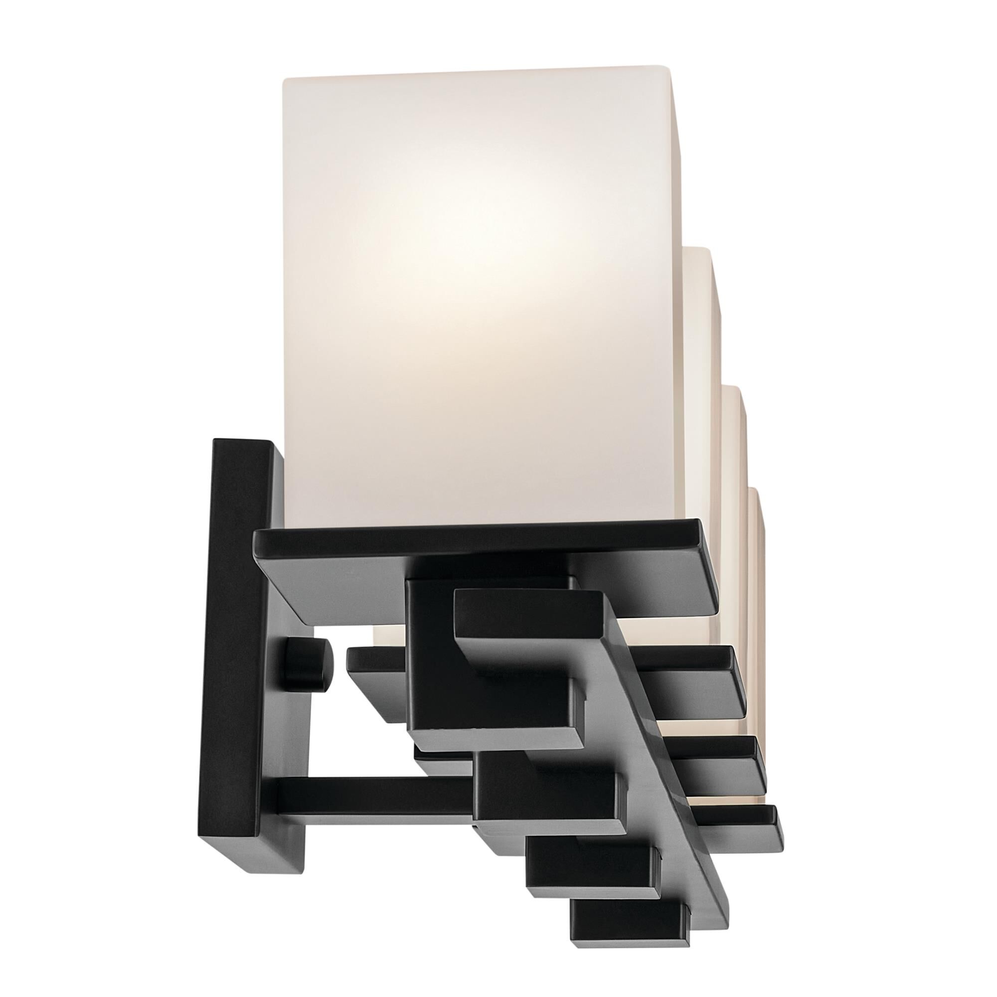Shown in Black finish and Satin Etched Cased Opal glass