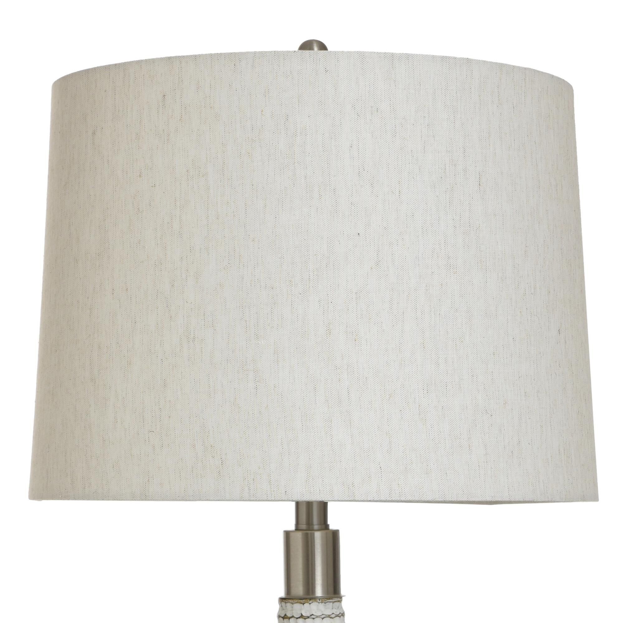 Shown in White finish and Light Oatmeal shade