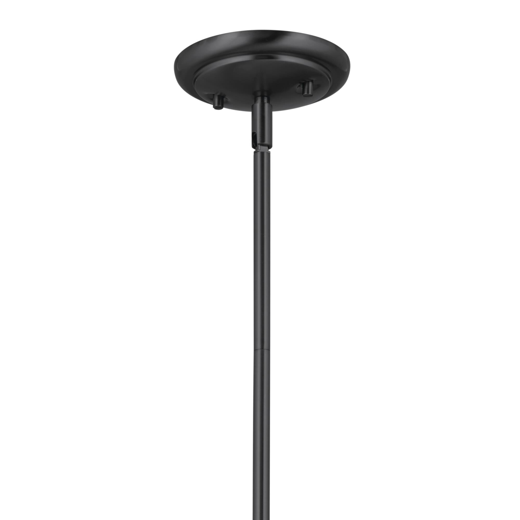 Shown in Black finish and Fabric and Bell shade