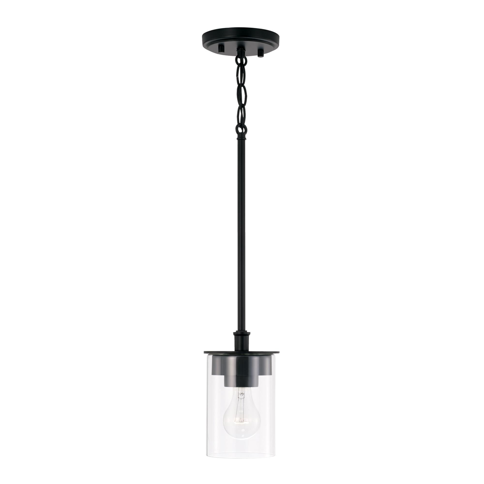 Shown in Matte Black finish and Clear glass